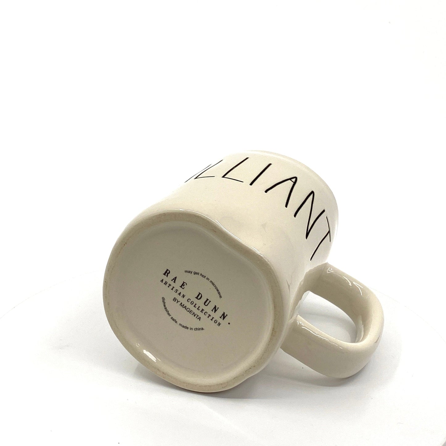 Rae Dunn Artisan Collection ‘BRILLIANT’ Large Letter White Coffee Cup Mug By Magenta