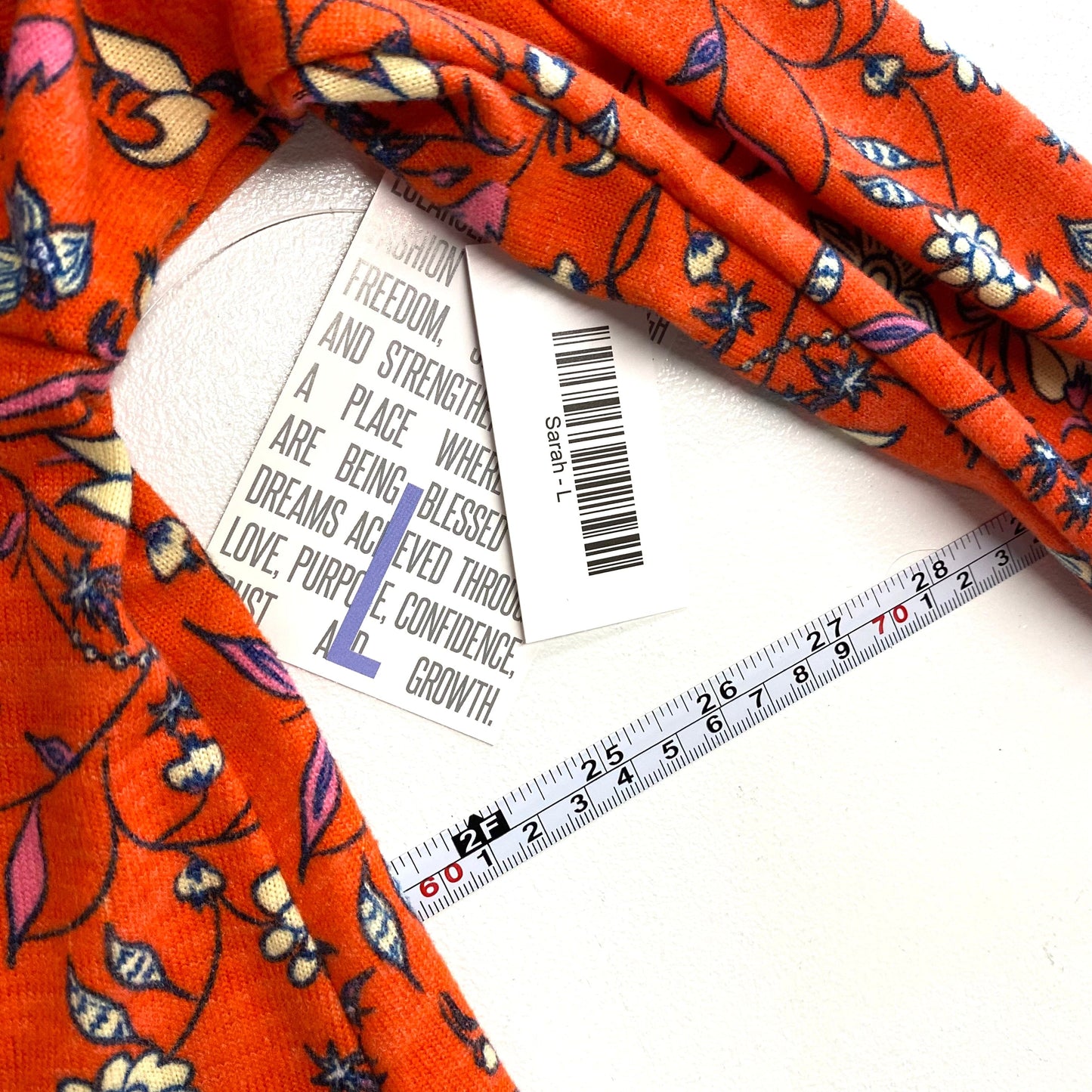 LuLaRoe Sarah Cardigan Sweater | L | Orange Botanical | NWT