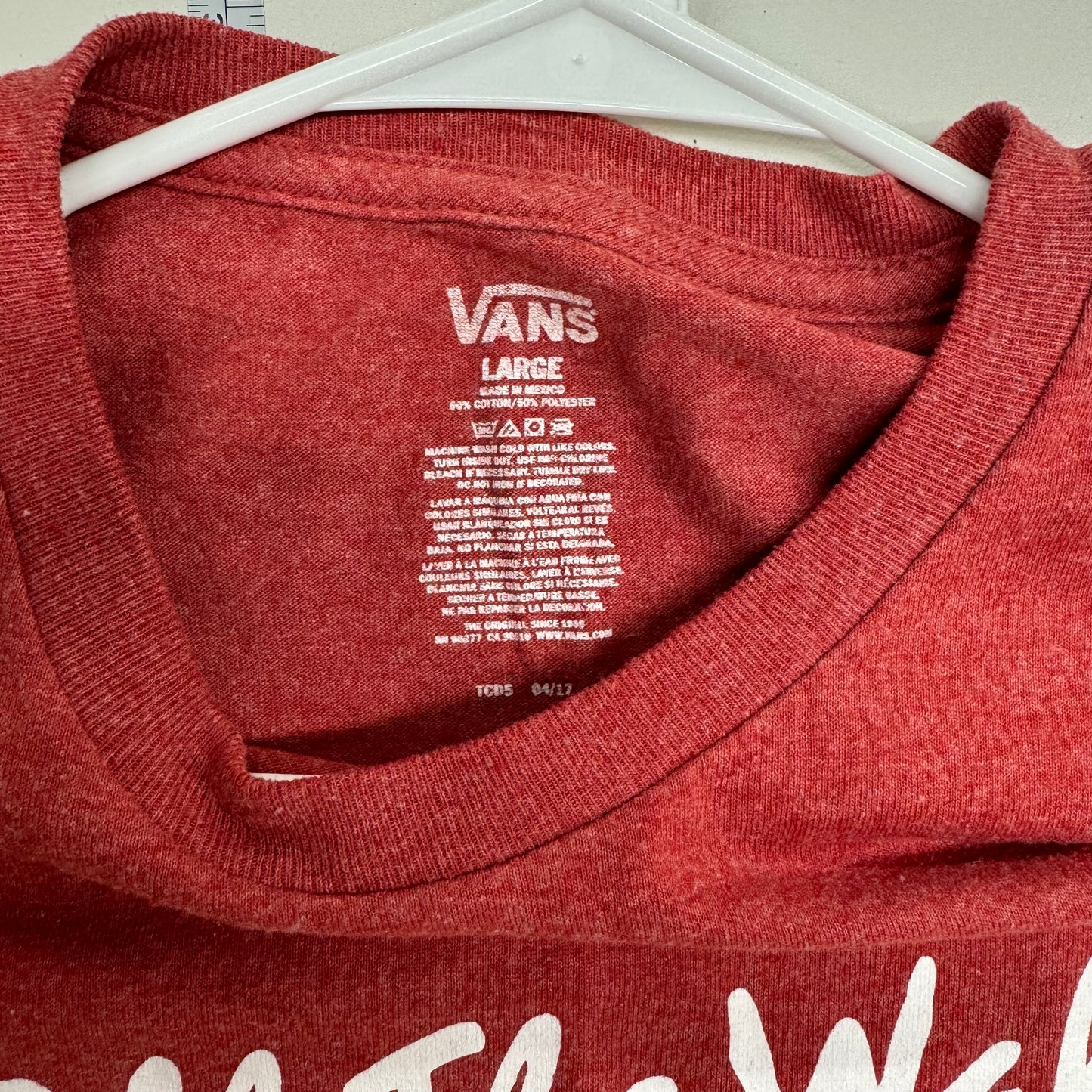 Vans | Off The Wall S/s Crew T-Shirt | Color: Red | Size: L | Pre-Owned