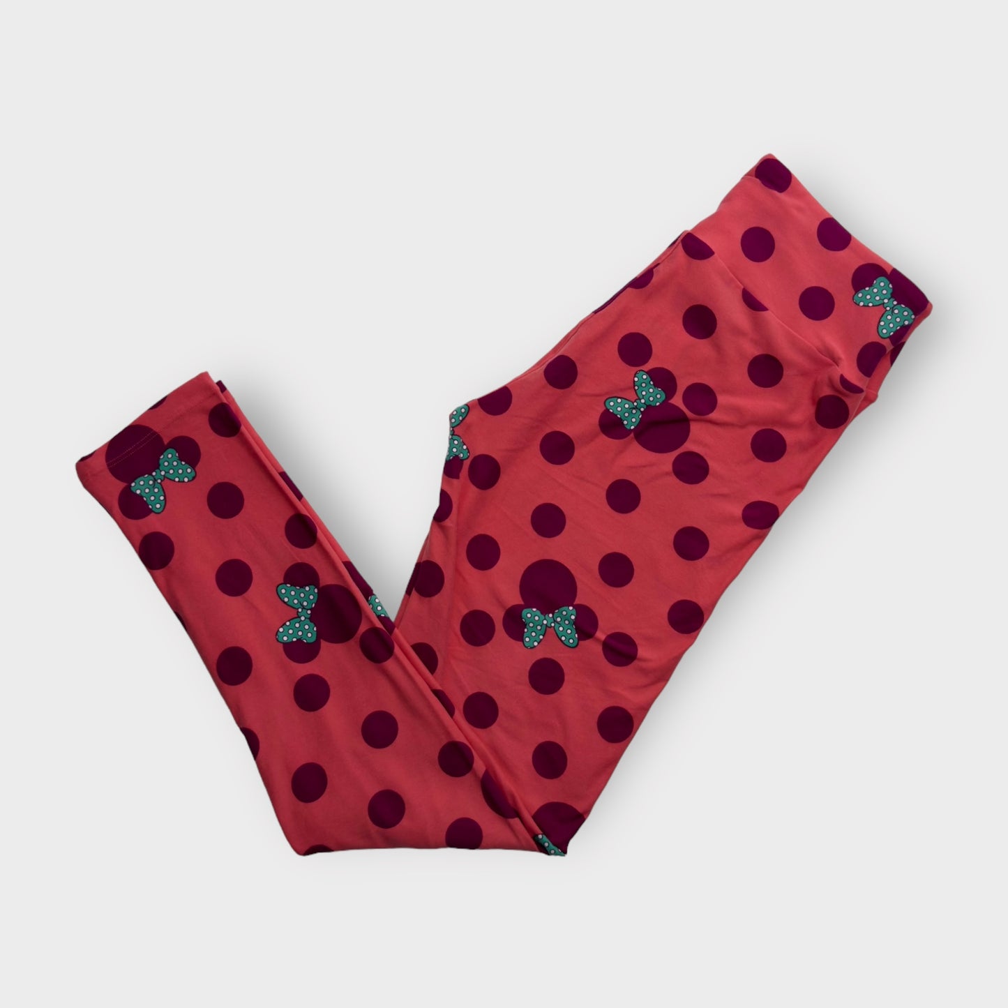 LuLaRoe Disney Leggings | OS (2-10) | Pink/Purple Polka Dot Minnie Mouse | New