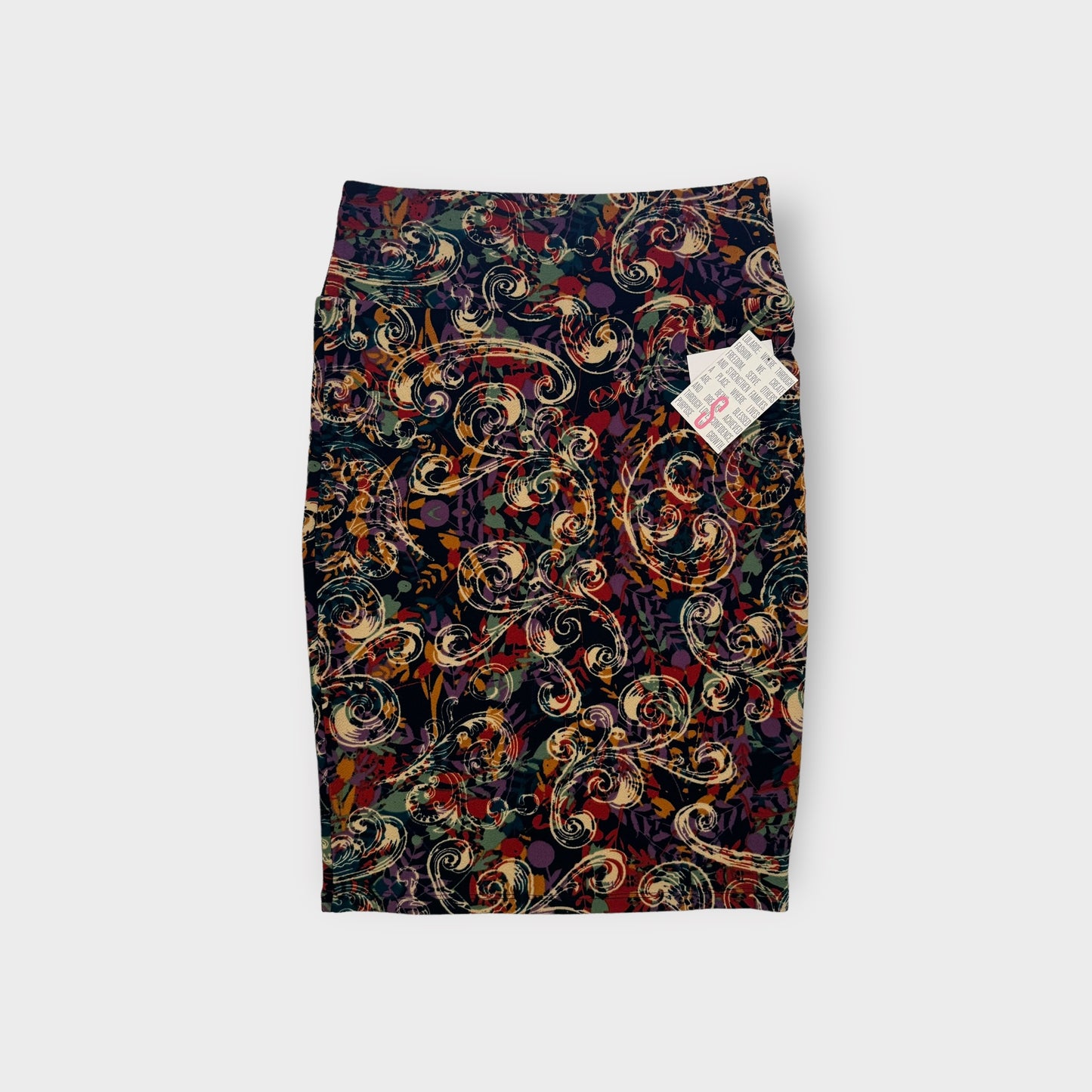 LuLaRoe Cassie Pencil Skirt | S (6-8) | Black/Multicolor | Baroque | NWT