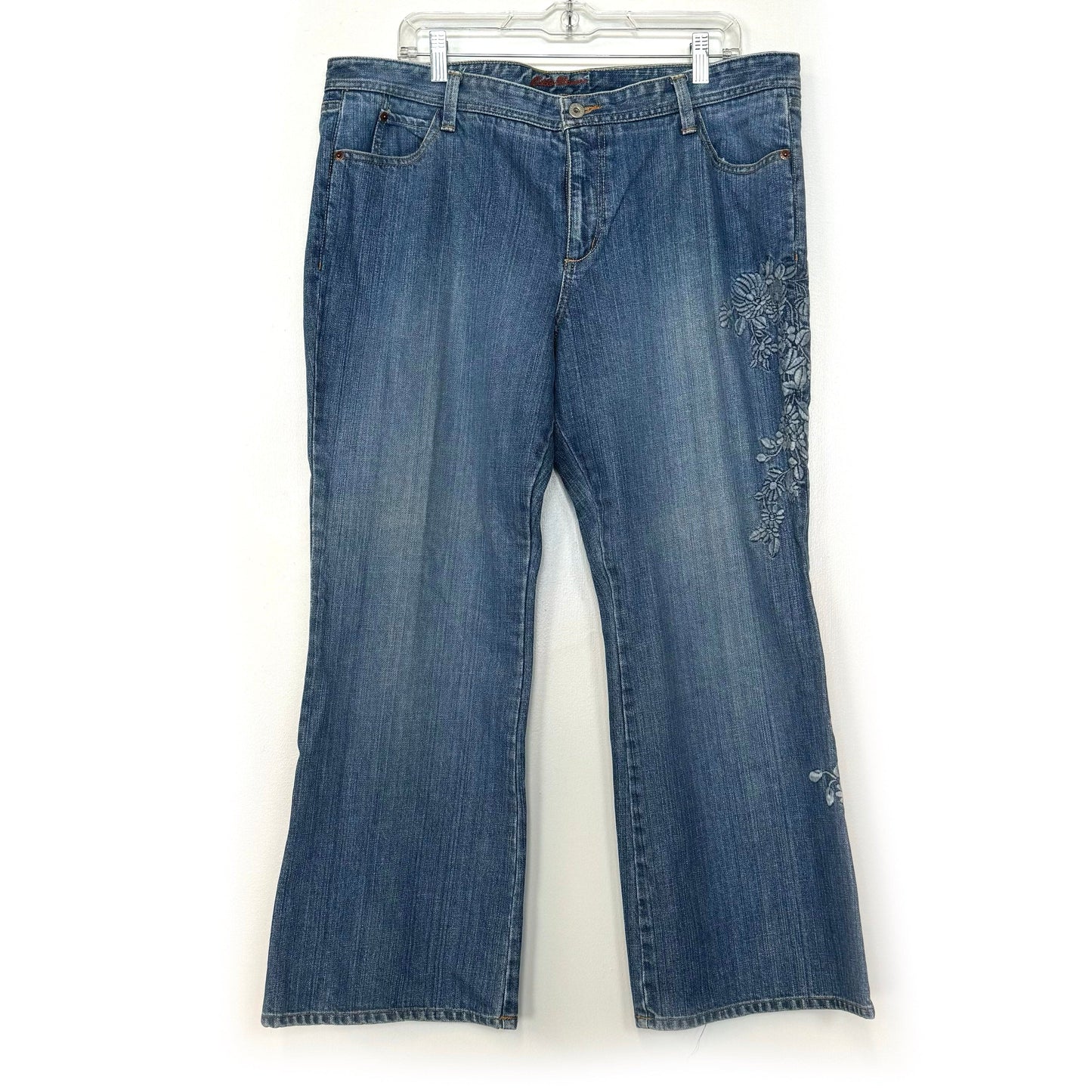 Eddie Bauer | Womens Embroidered Denim Jeans | Color: Blue | Size: 18 Petite | EUC