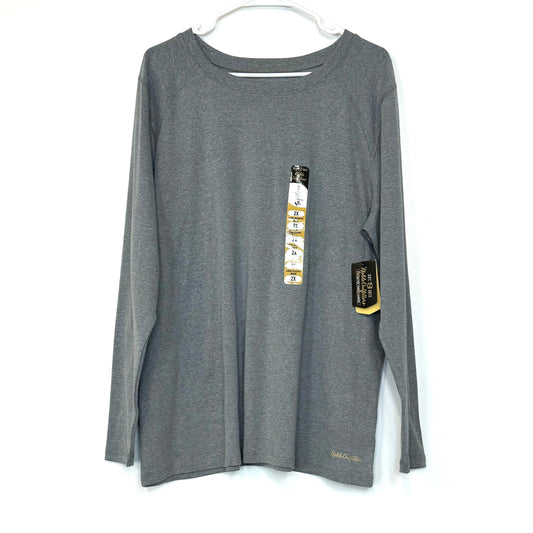Noble Outfitters | Womens Tug-Free L/s Crew Top | Color: Charcoal Gray | Size: 2X | NWT
