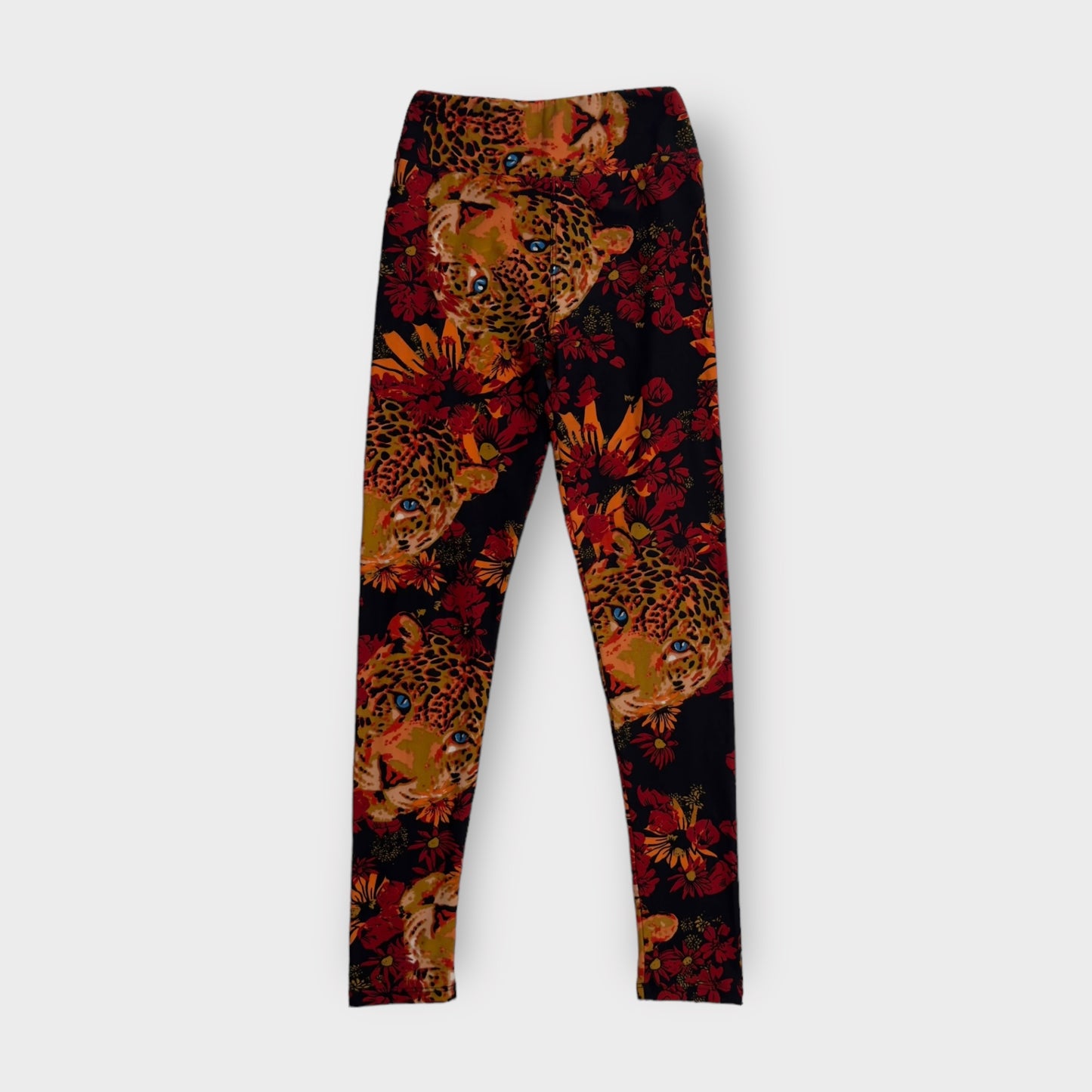 LuLaRoe Juniors Leggings | Tween (00-0) | Black/Multicolor Leopard Jungle Pattern | Buttery Soft | New