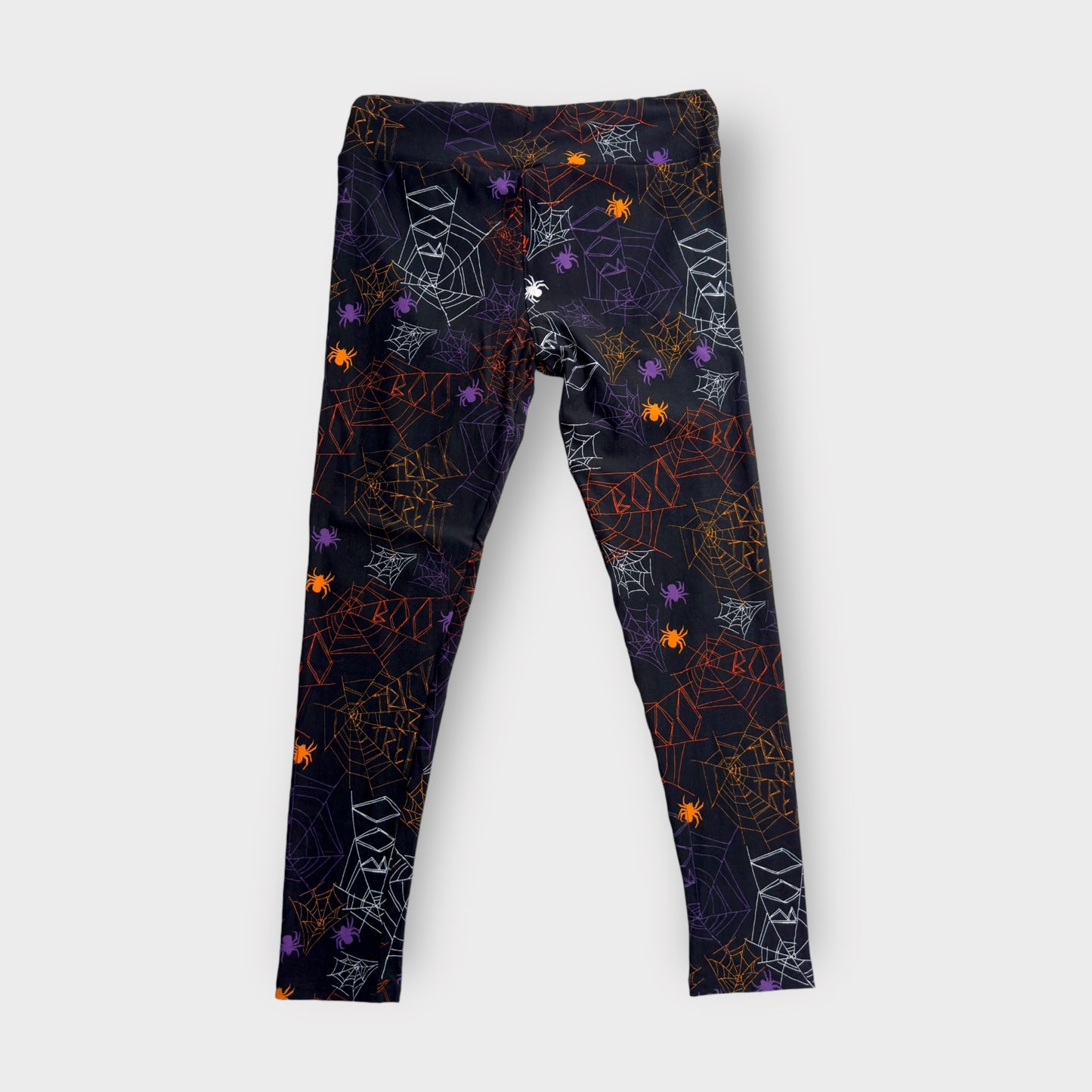 LuLaRoe Halloween Leggings | TC (12-18) | Black w/Spiders & Webs | New