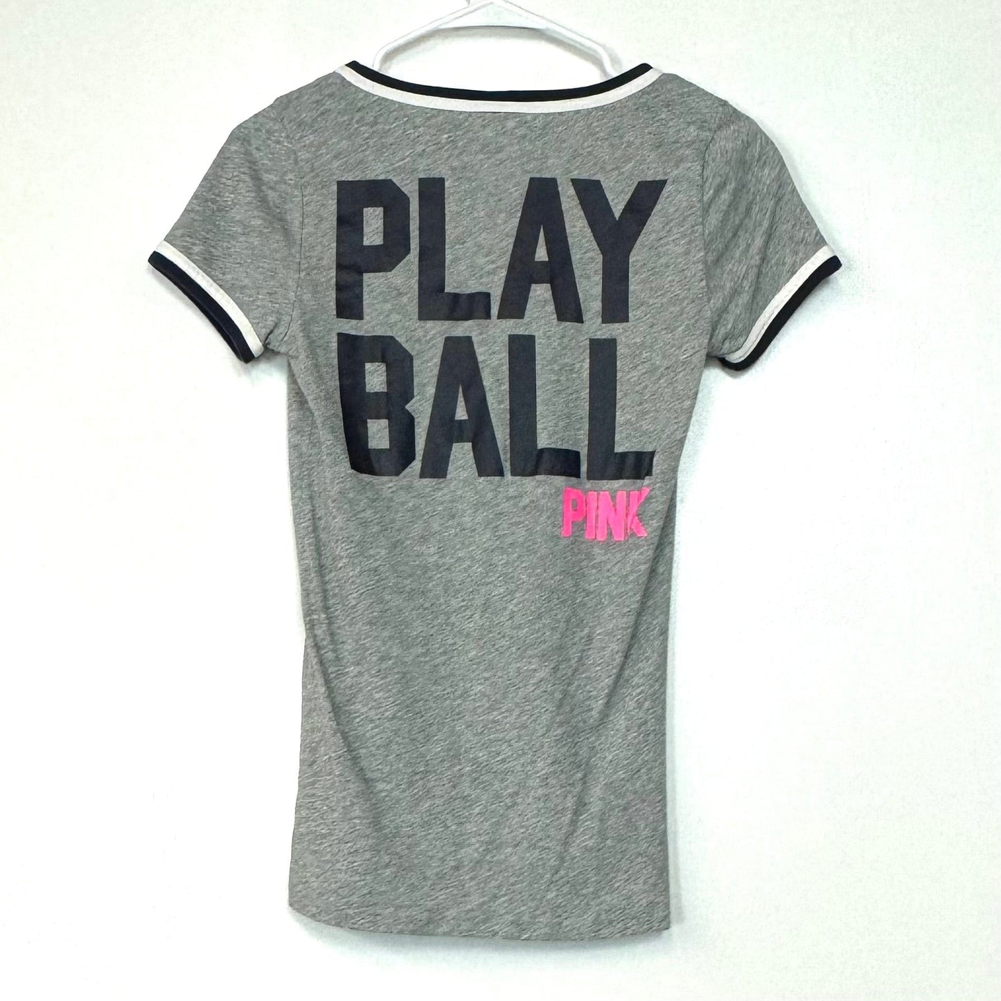 Victoria’s Secret PINK | 5th & Ocean NY Yankees V-Neck T-Shirt | Color: Gray | Size: S