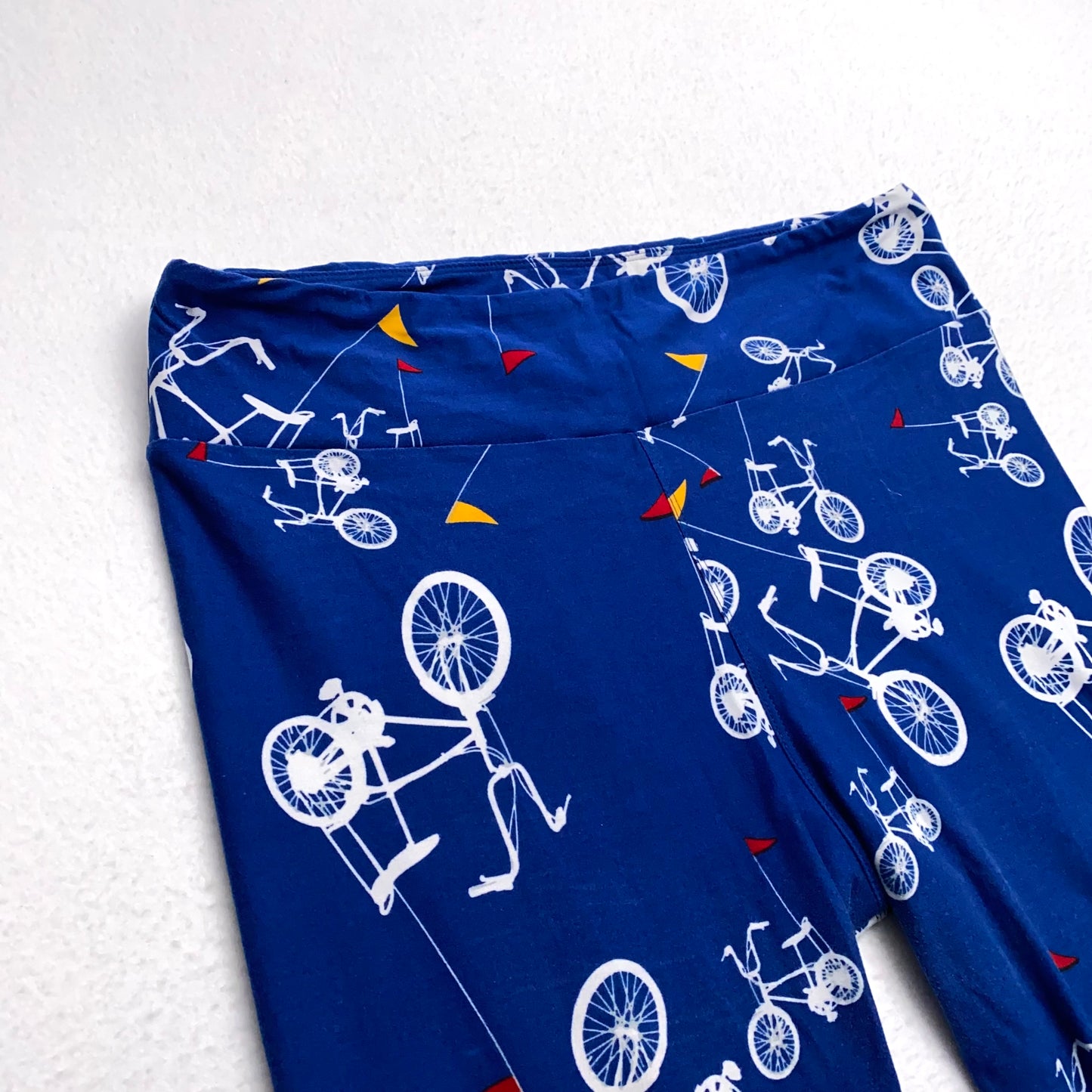 LuLaRoe Leggings | TC (12-18) | Blue/White Bicycle Print | New