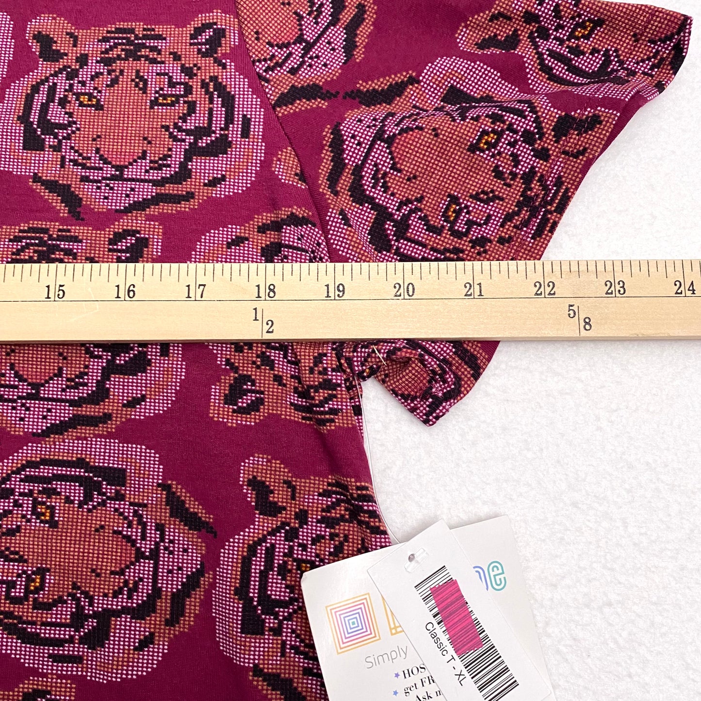 LuLaRoe Classic T S/s Top | XL | Purple Bengal Tiger Pattern | NWT