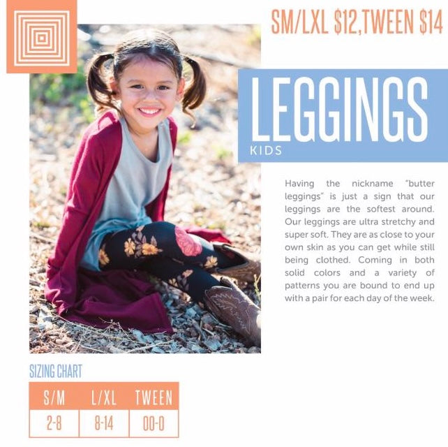 LuLaRoe Kids Leggings | L/XL (8-14) | Black Neutral X Marks | Buttery Soft | New