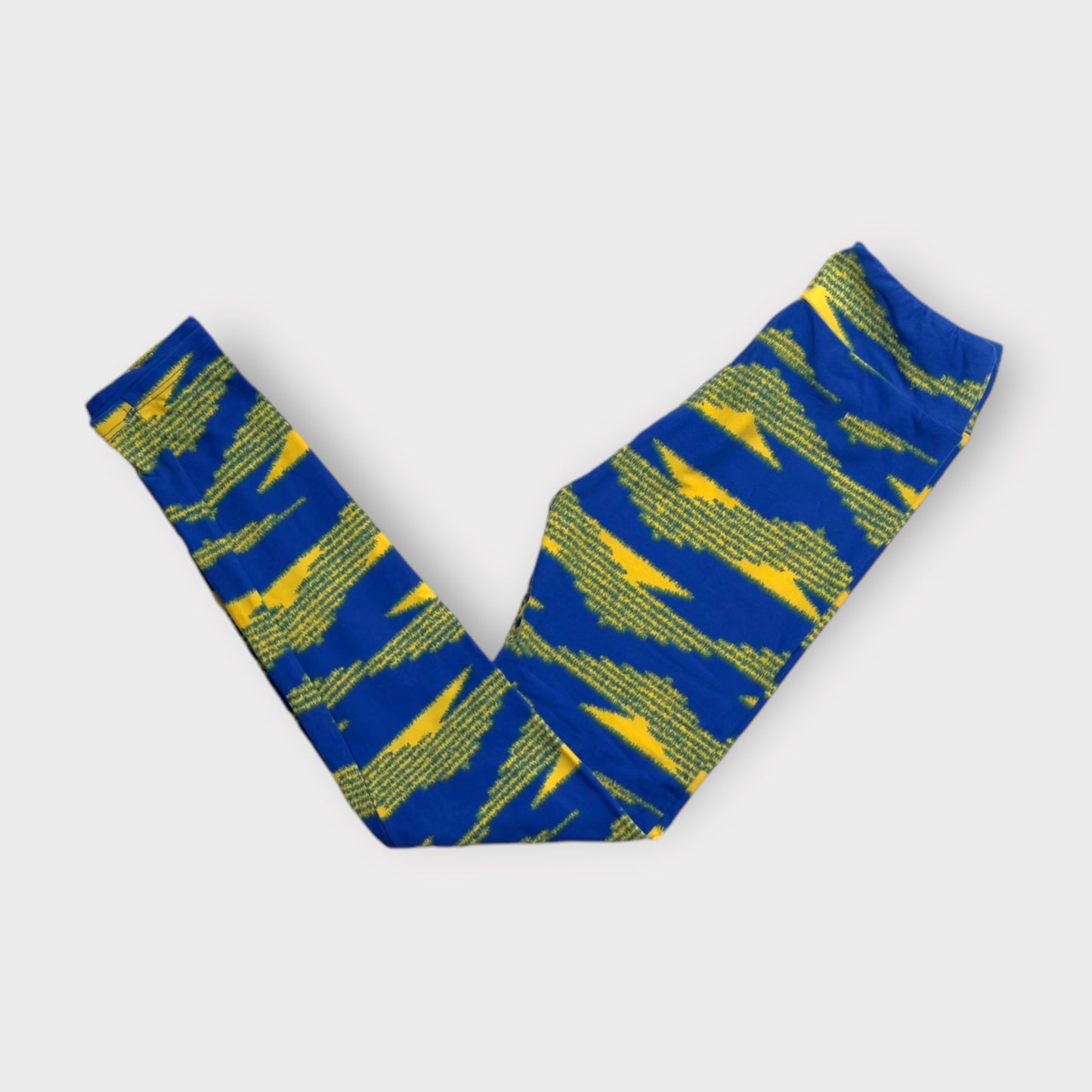 LuLaRoe Juniors Leggings | Tween (00-0) | Blue/Yellow Southwestern Pattern | Buttery Soft | New