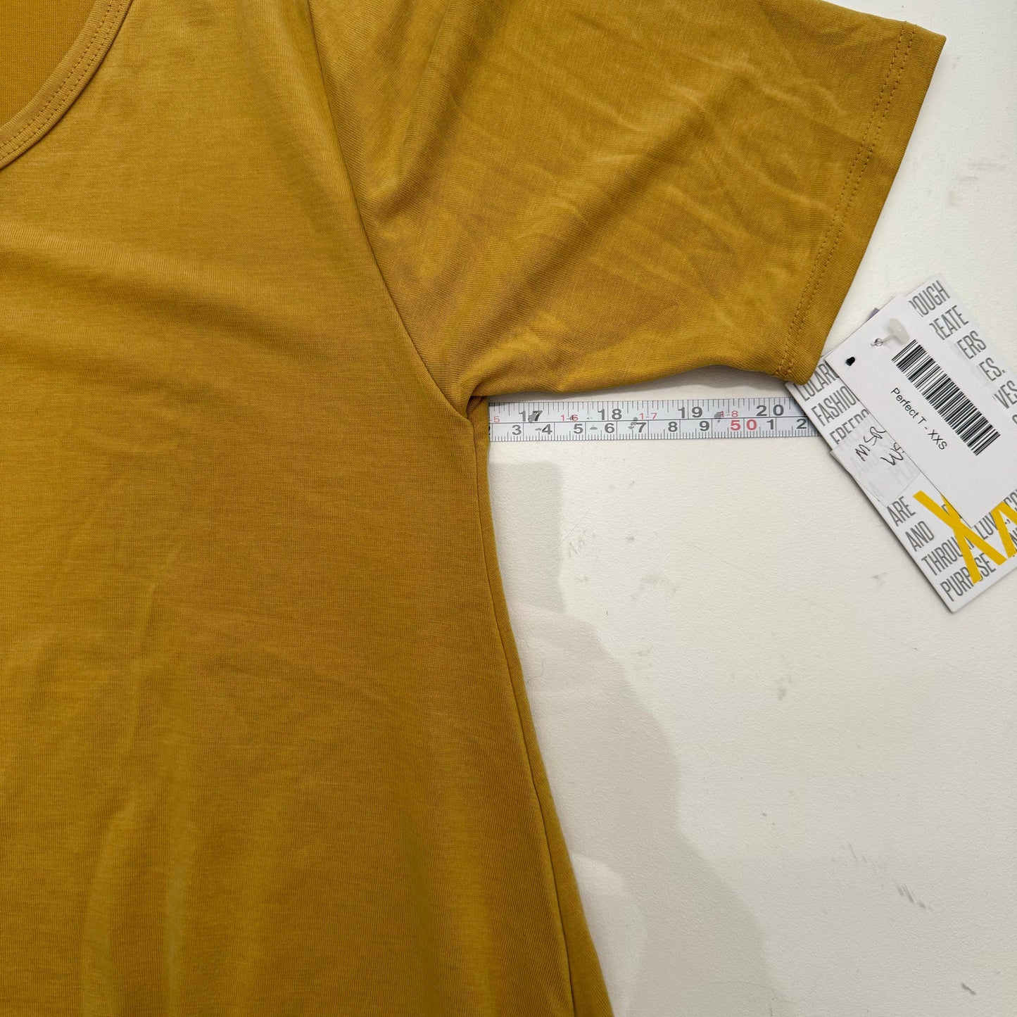 LuLaRoe Vault | Perfect T Swing Top | Size: XXS (0-6) | Color: Mustard Yellow | Solid | NWT