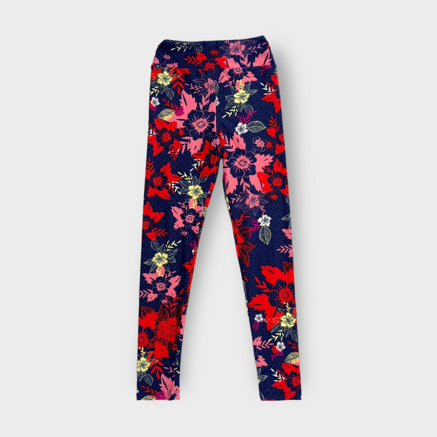 LuLaRoe Juniors Leggings | Tween (00-0) | Blue/Red Floral | Buttery Soft | New