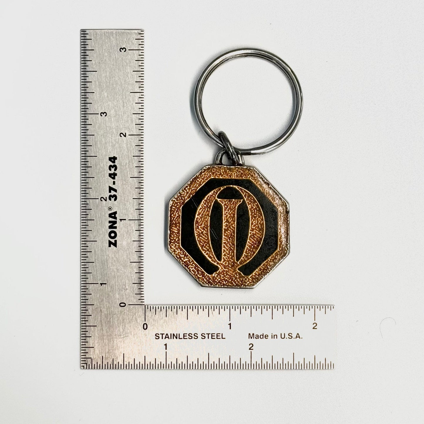Optimists International Gold/Black Metal Keychain Key Ring Pre-Owned