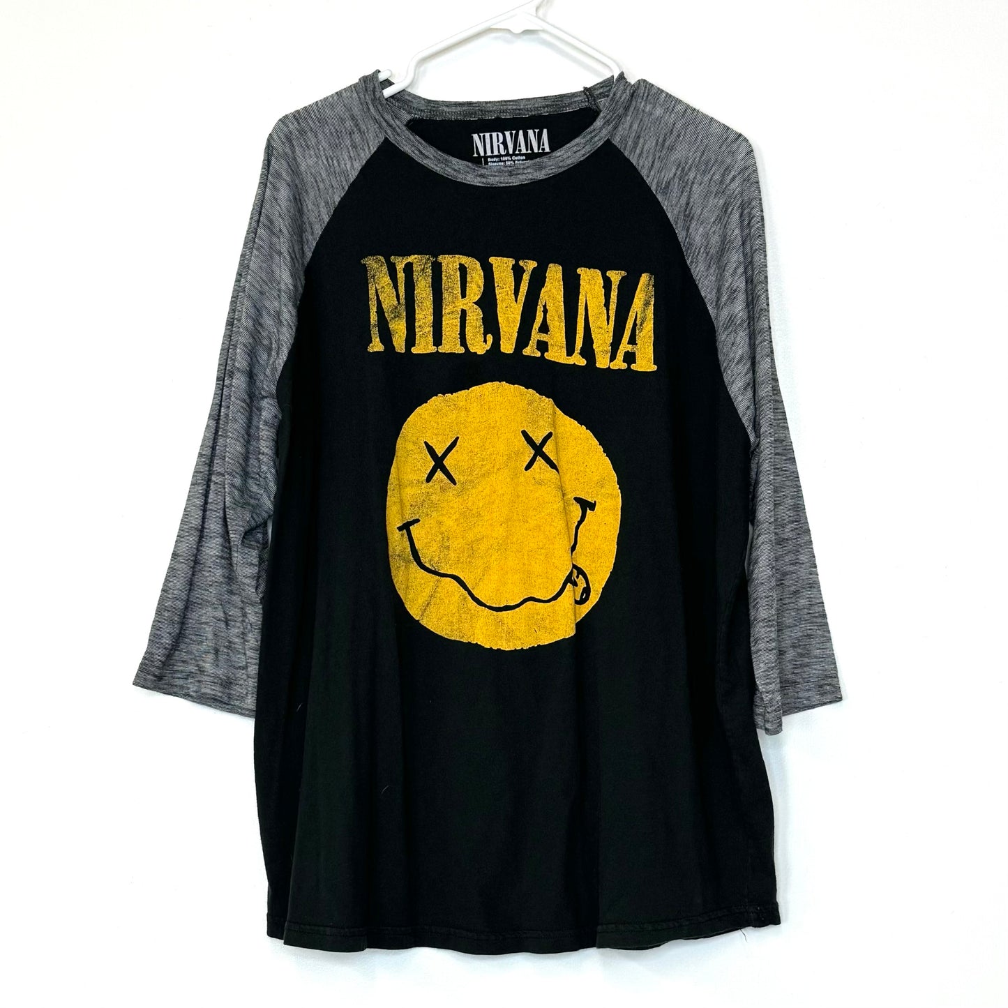 NIRVANA | 2016 Smiley Face T-Shirt | Color: Black/Gray | Size: 2XL | Pre-Owned
