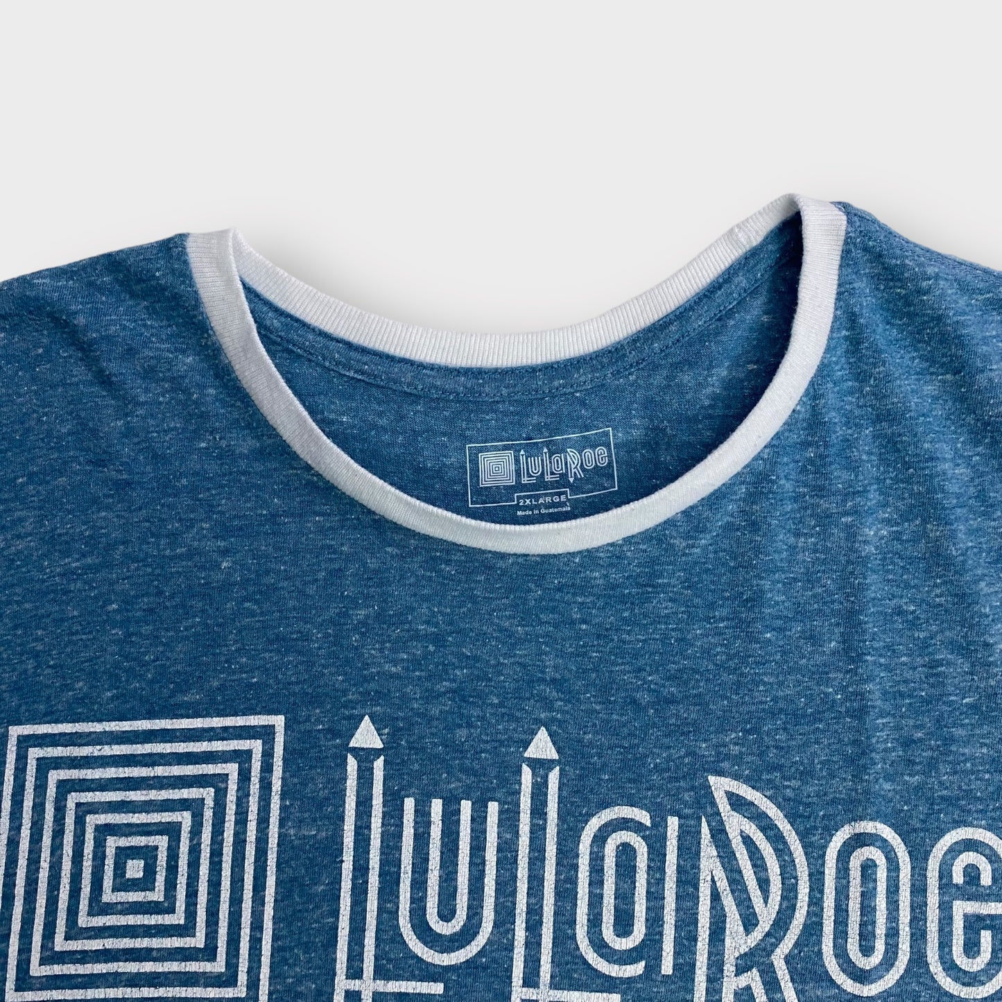 LuLaRoe Unisex Patrick Top | 2XL (22-24) | Blue/Red/White Logo | Soft Tri-Blend Knit | NWT