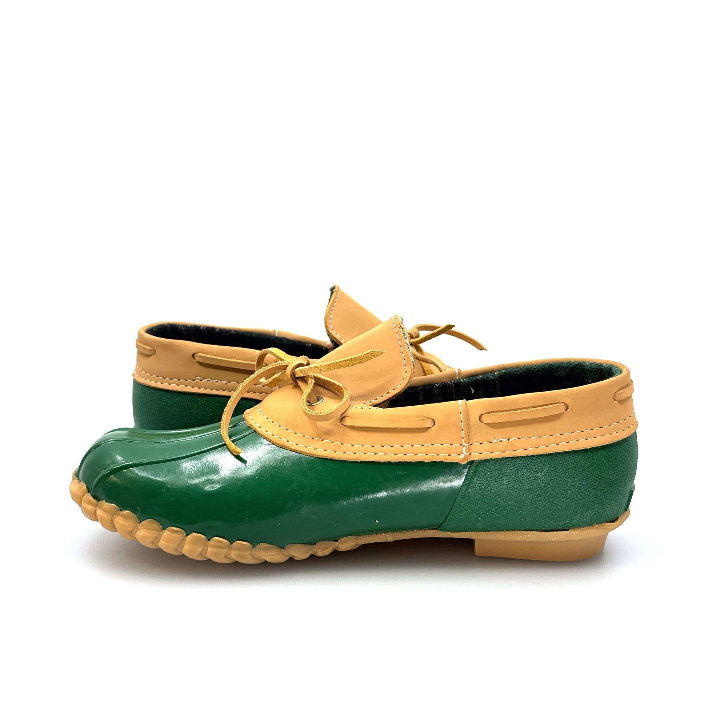 Aqua Stop Womens Size 10M Green Waterproof Rubber Leather Duck Boot Shoes EUC