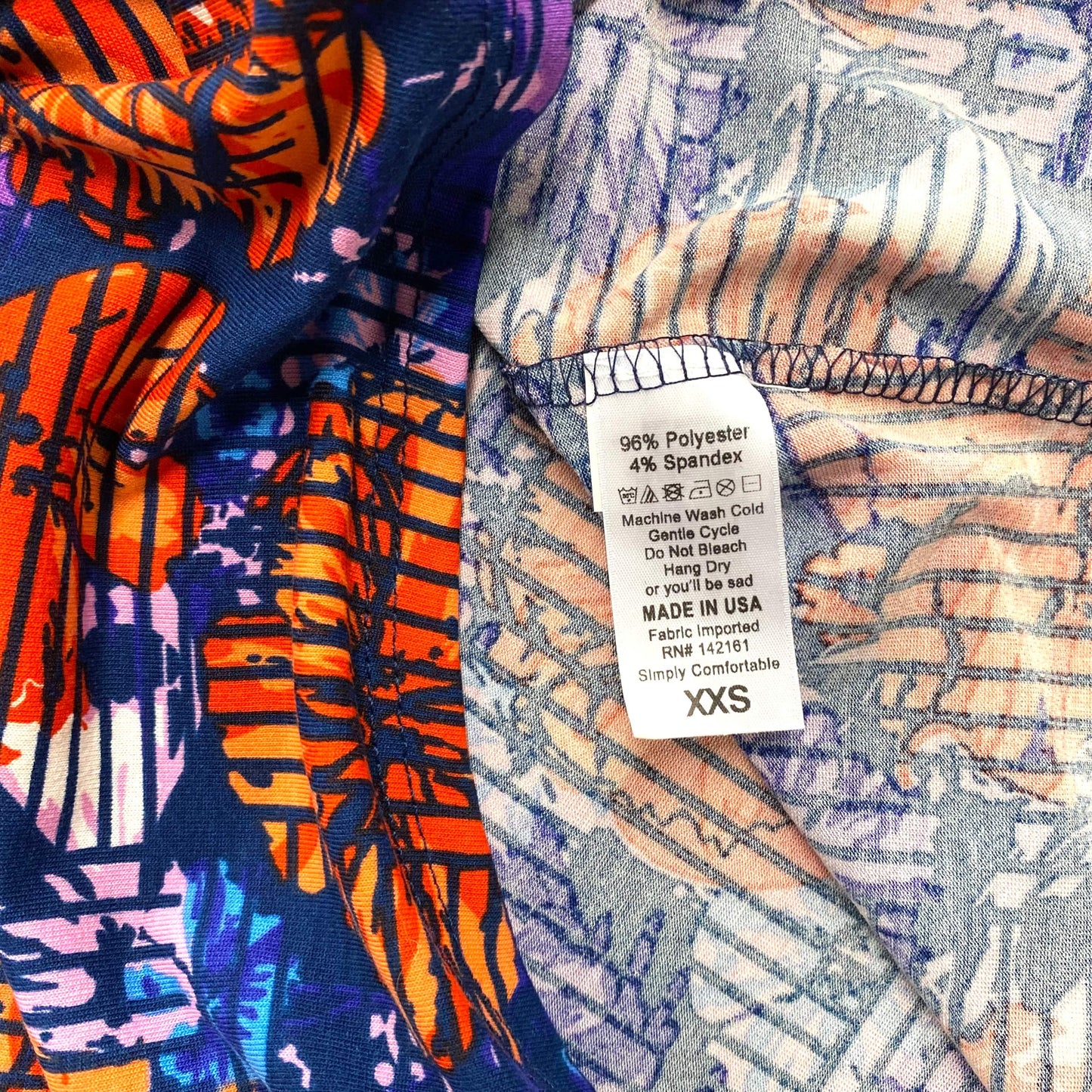 LuLaRoe Womens XXS Irma Orange/Blue Floral S/s Tunic Top NWT