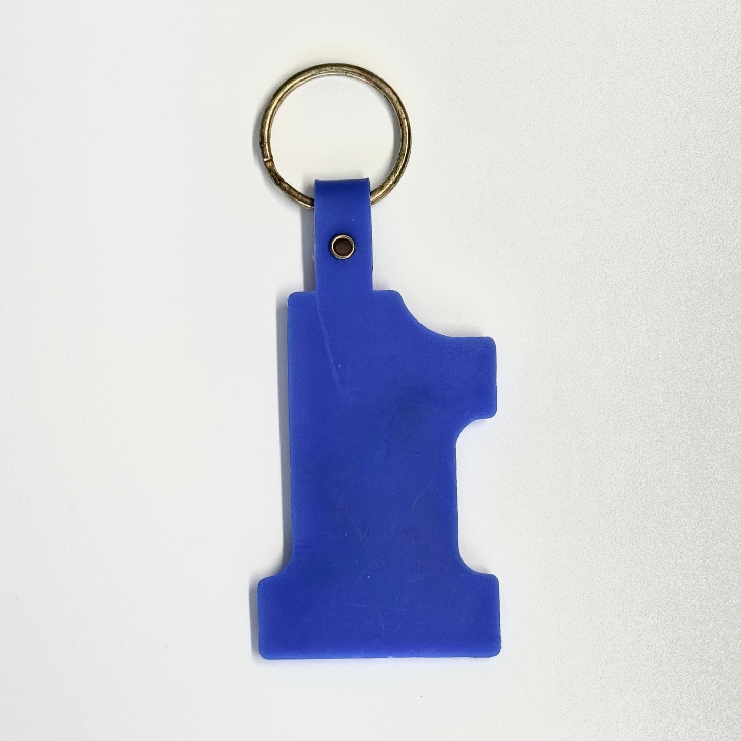 Vintage ‘IAM - Machinists’ Keychain Key Ring Blue Plastic #1, Local 777