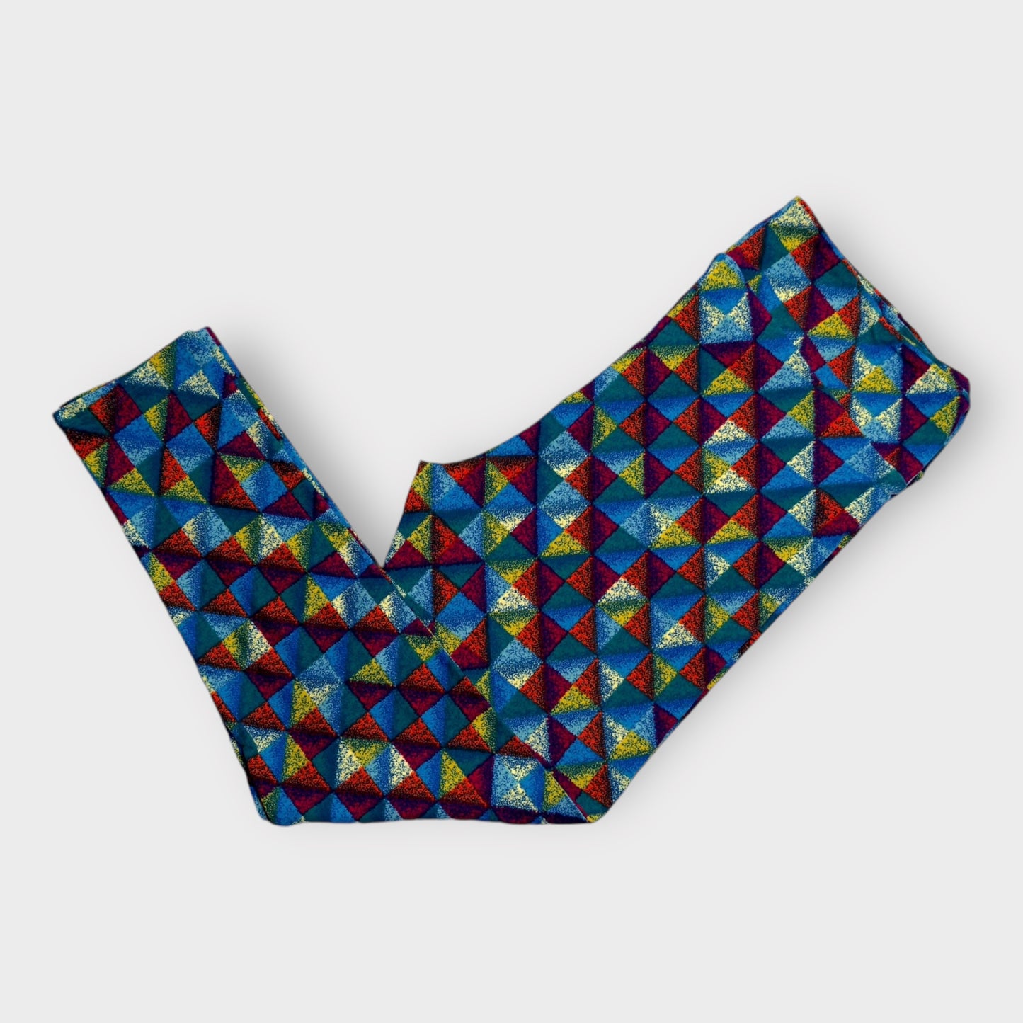 LuLaRoe Print Leggings | TC2 (20-26) | Blue/Multicolor Tessellated Kaleidoscope Pattern | New