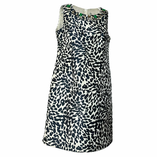 Eliza J | Womens Animal Print Career Dress | Color: Blue/White | Size: 12P | Pre-Owned