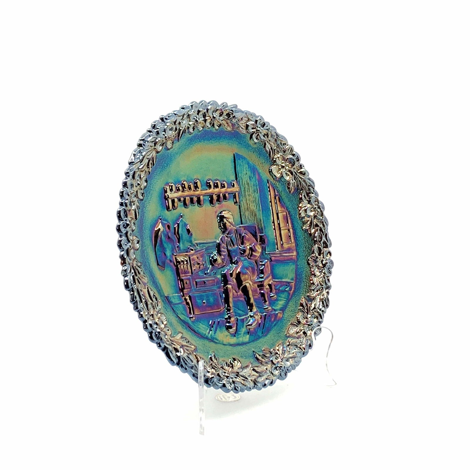 1973 Fenton Glass Collector Plate No. 4 In The Annual Series Early Craftsman of English America -  | Buy at Parsimony Shoppes