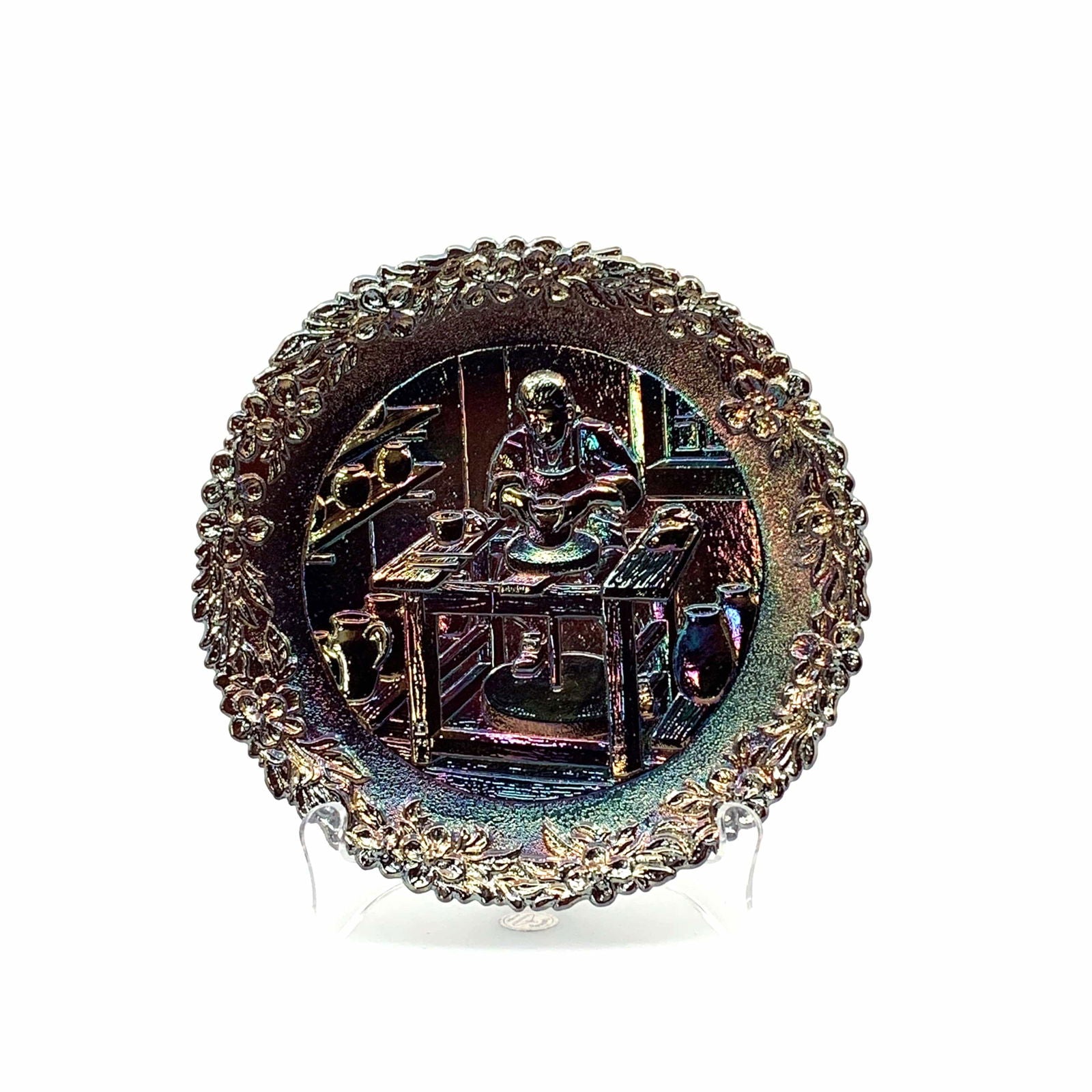 1977 Fenton Glass Collector Plate No. 8 In The Annual Series Early Craftsman of English America -  | Buy at Parsimony Shoppes