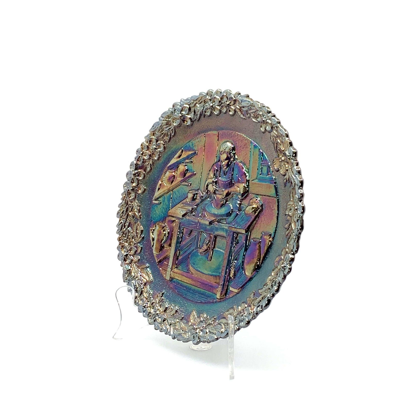 1977 Fenton Glass Collector Plate No. 8 In The Annual Series Early Craftsman of English America -  | Buy at Parsimony Shoppes