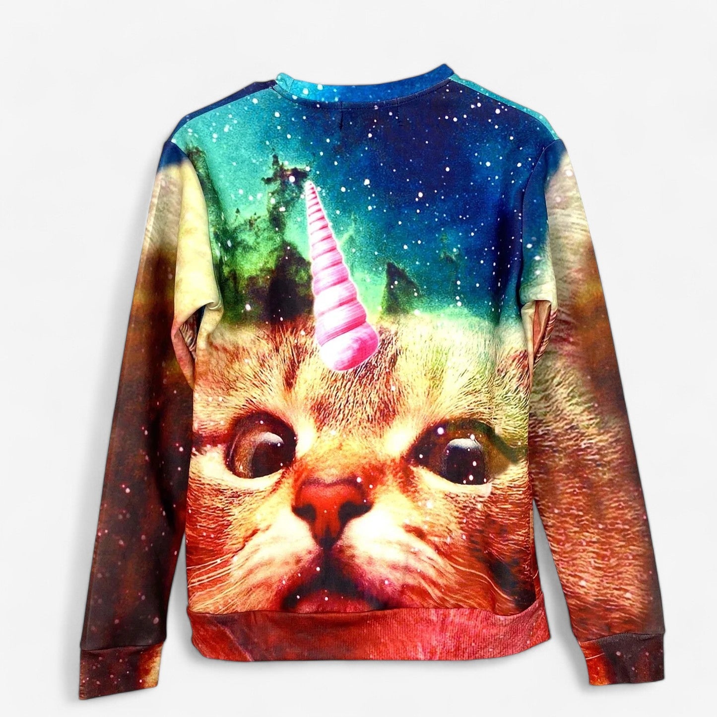 Unisex Unikitty Graphic Sweatshirt - Kitten Cat Unicorn Design - Long Sleeve - Size M