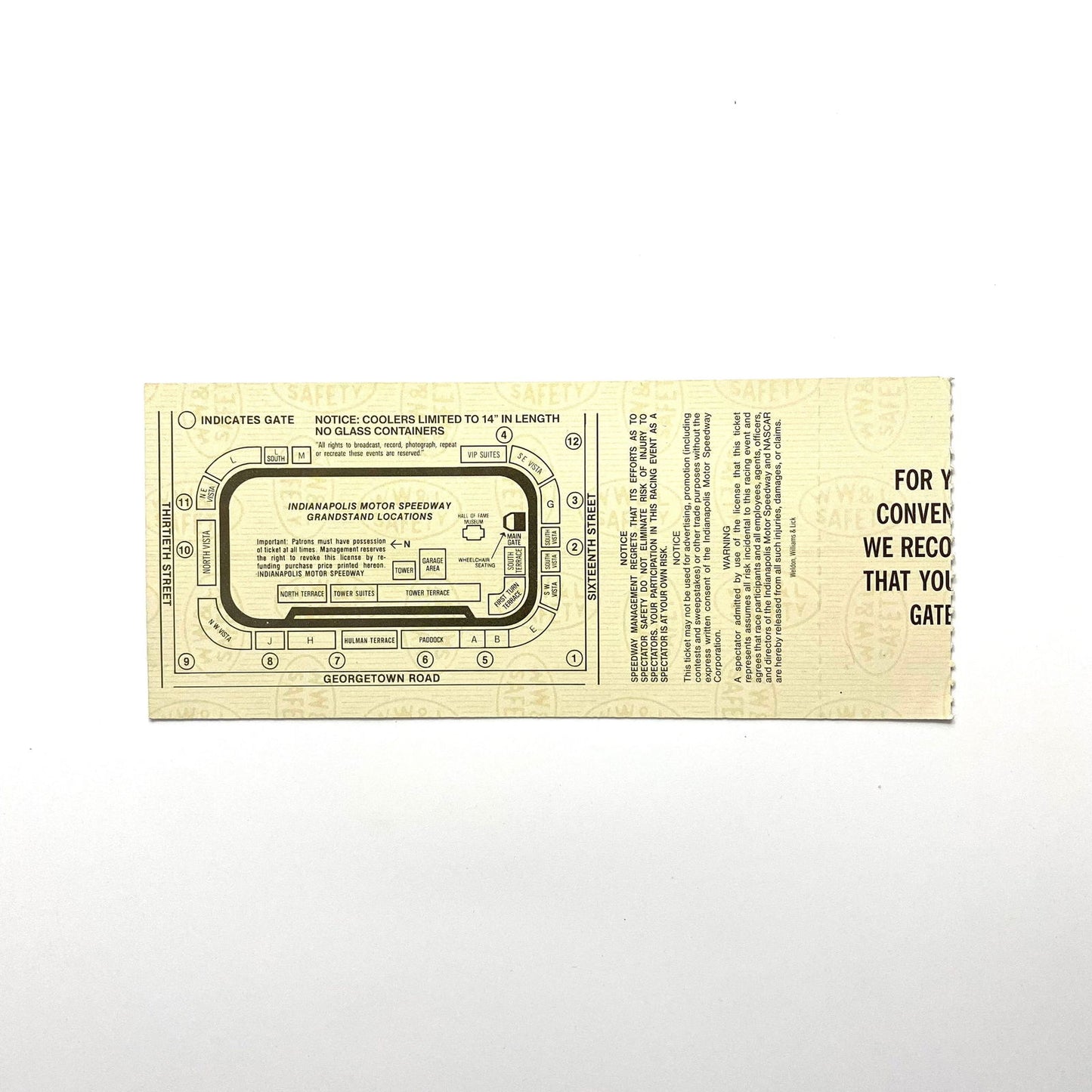 1995 Brickyard 400 Indianapolis Motor Speedway Ticket Stub -  | Buy at Parsimony Shoppes