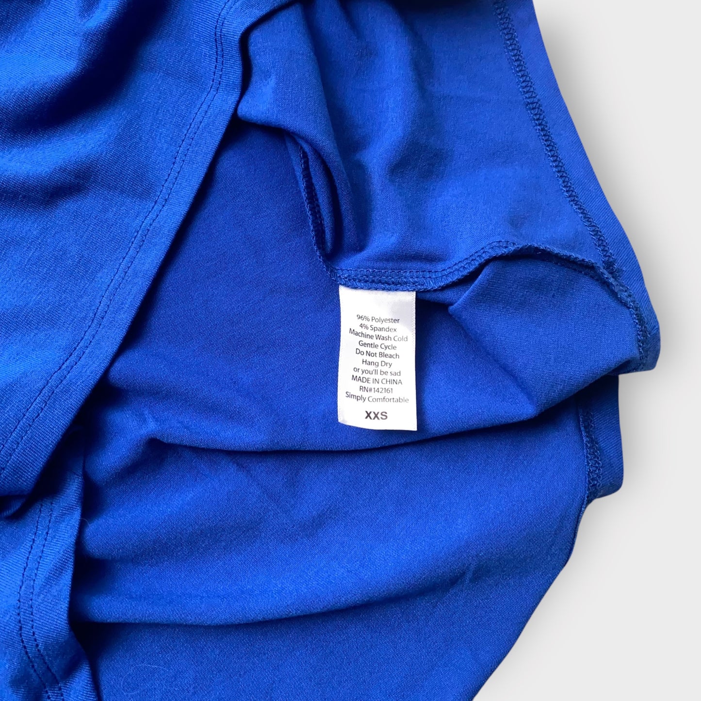 LuLaRoe Irma Tunic Top - Solid Royal Blue - XXS (00) - Soft Stretch Polyester Spandex - High-Low Hem