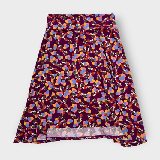 LuLaRoe Kids Azure A-Line Skirt  | 12 (12-14) | Purple/Multicolor Girl w/Balloons | NWT