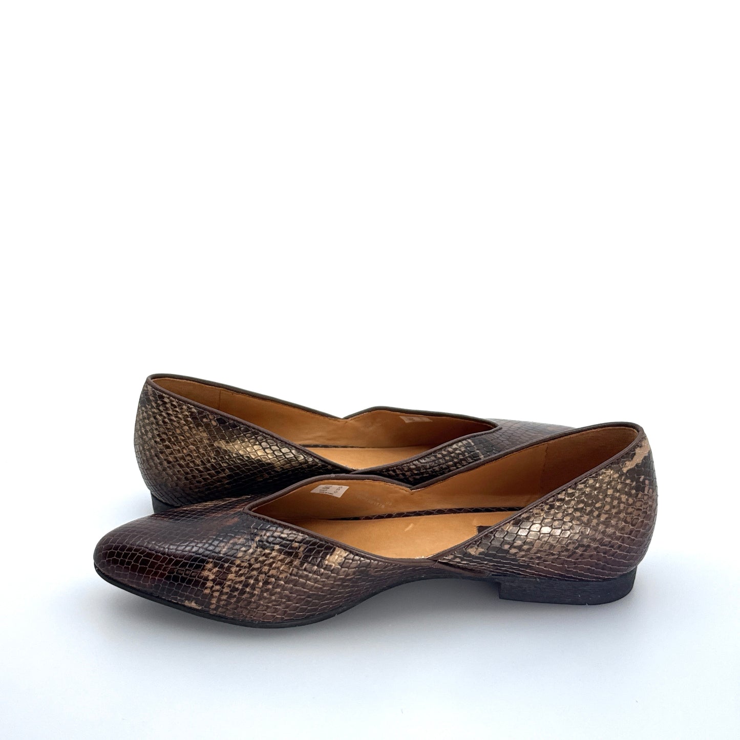 Ecco | Womens Akita Snake Slip-On Flats | Color: Brown | Size: 39 | NEW