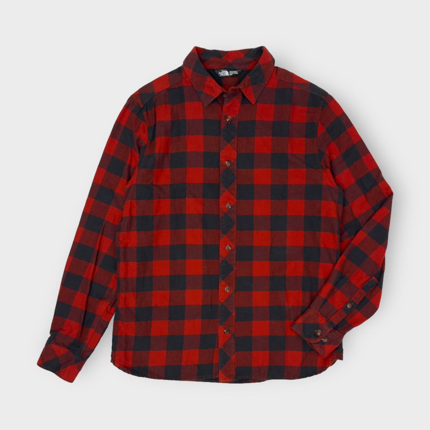 Men's Flannel Shirt - Size M - Black/Red Plaid - Long Sleeve Button-Up