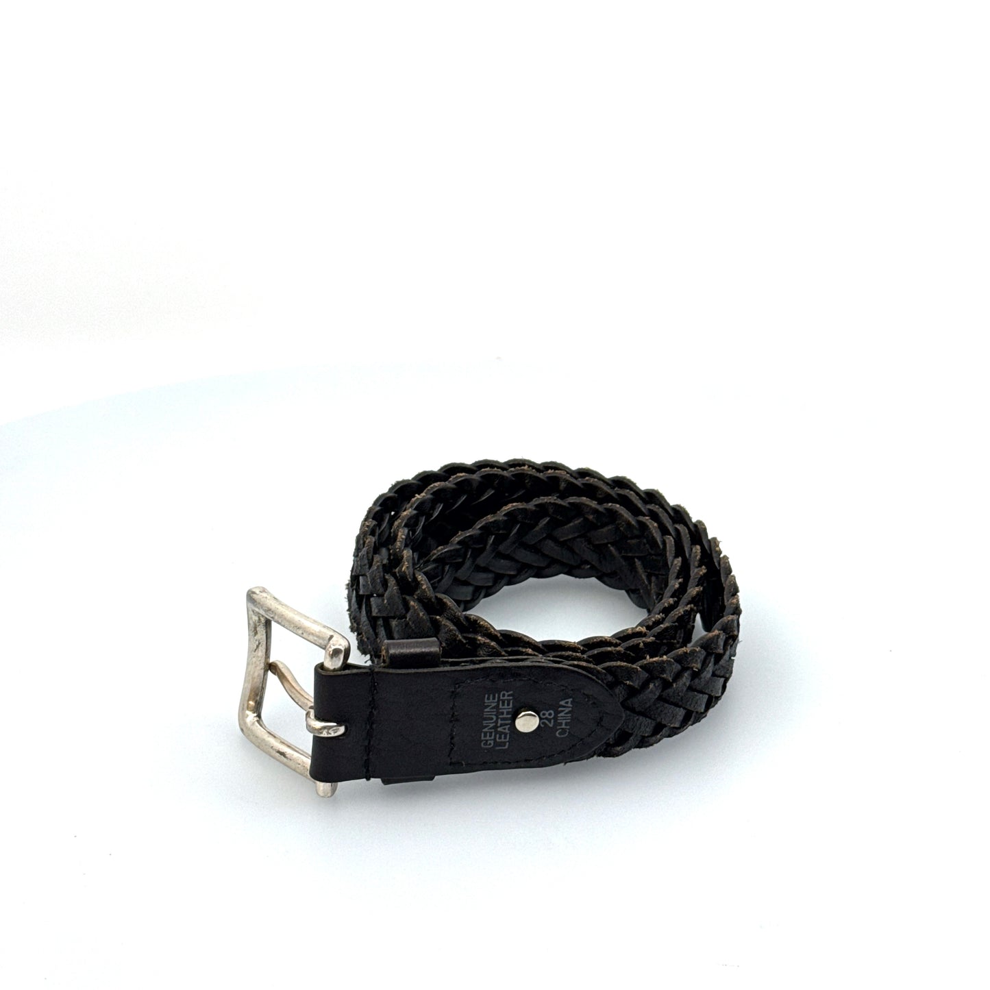 Harley-Davidson | Womens Braided Buckled Leather Belt | Color: Black| Size: M/28 | Pre-Owned