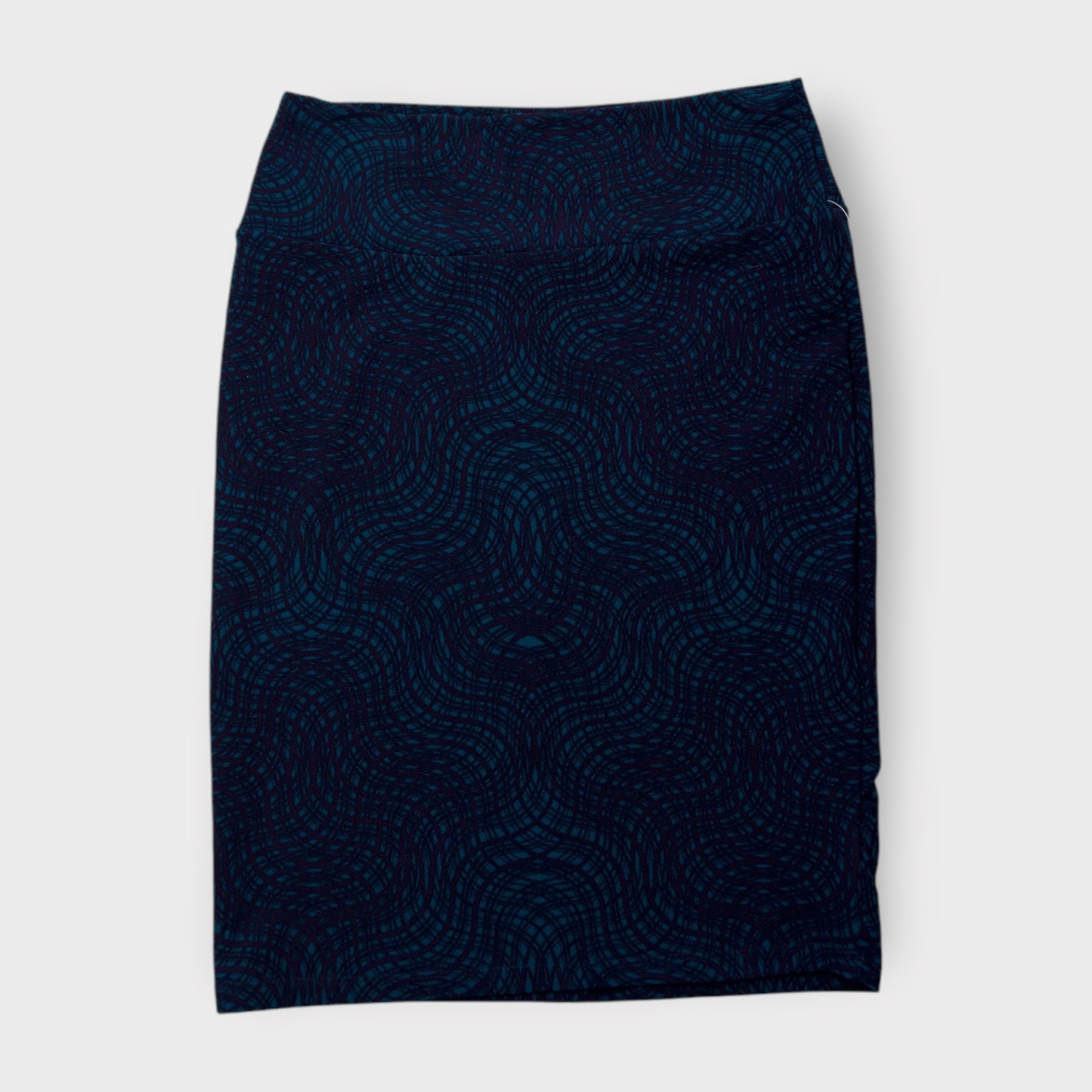 LuLaRoe Cassie Pencil Skirt - Blue Swirl Pattern - Size L (14-16) - NWT