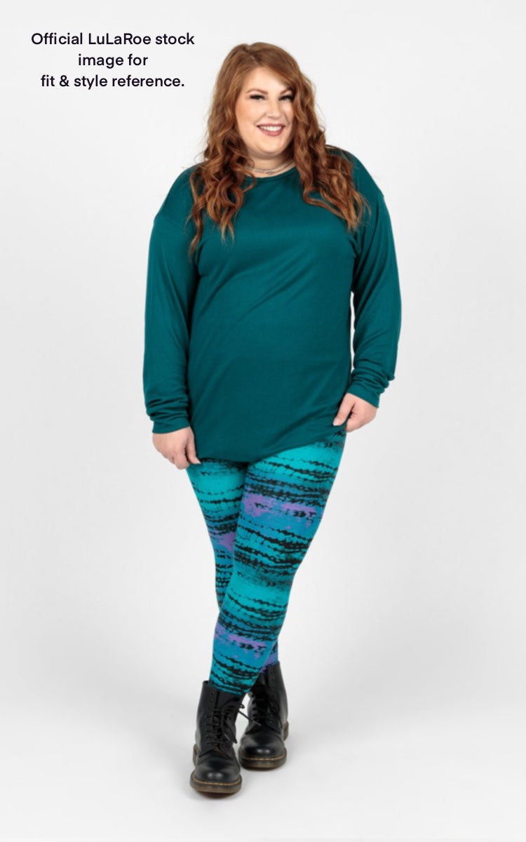 LuLaRoe Leggings | TC (12-18) | Black/Green Patchwork Quilt | Buttery Soft | New