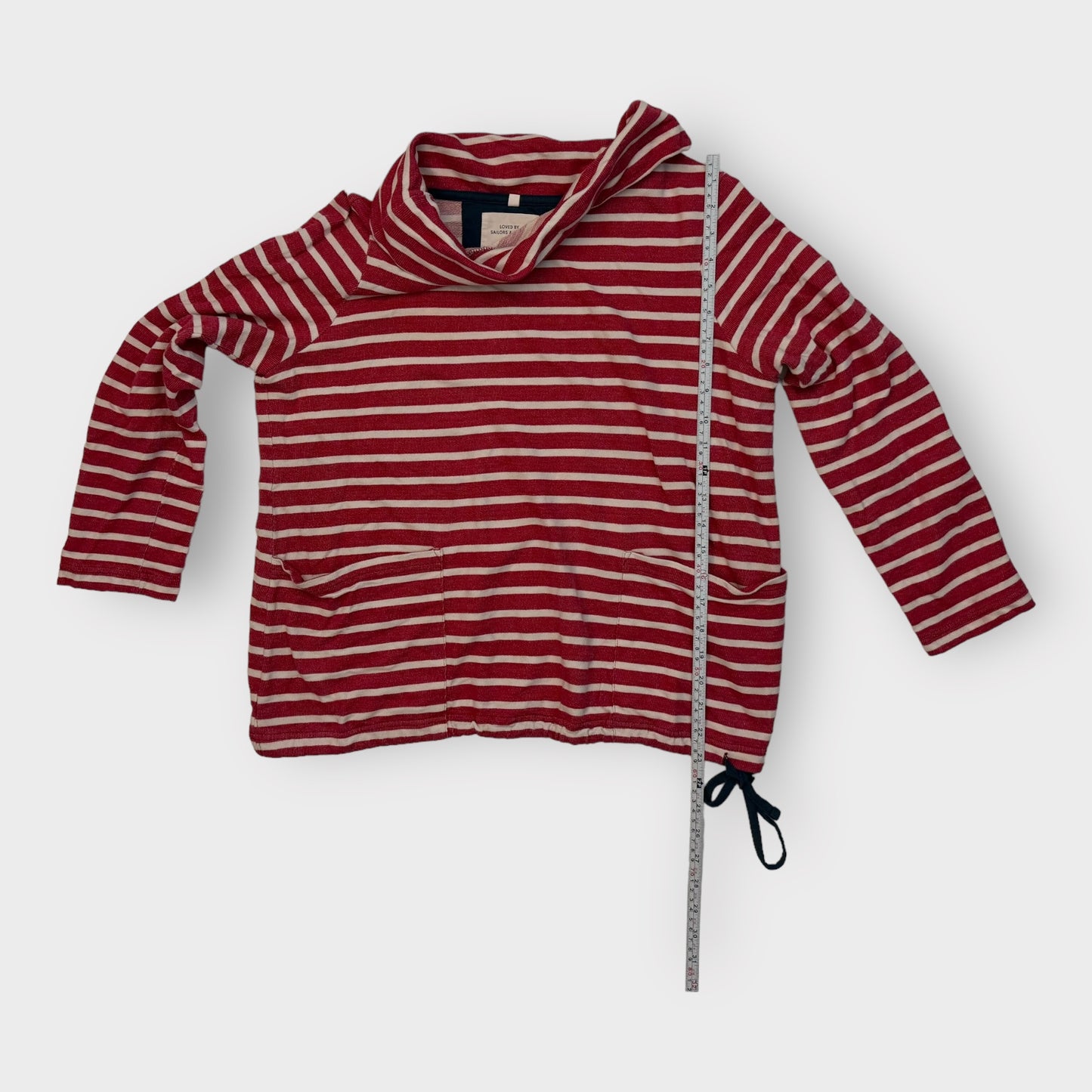 Seasalt Low Seas Sweatshirt | M | Red/White Striped | Pre-Owned VGC