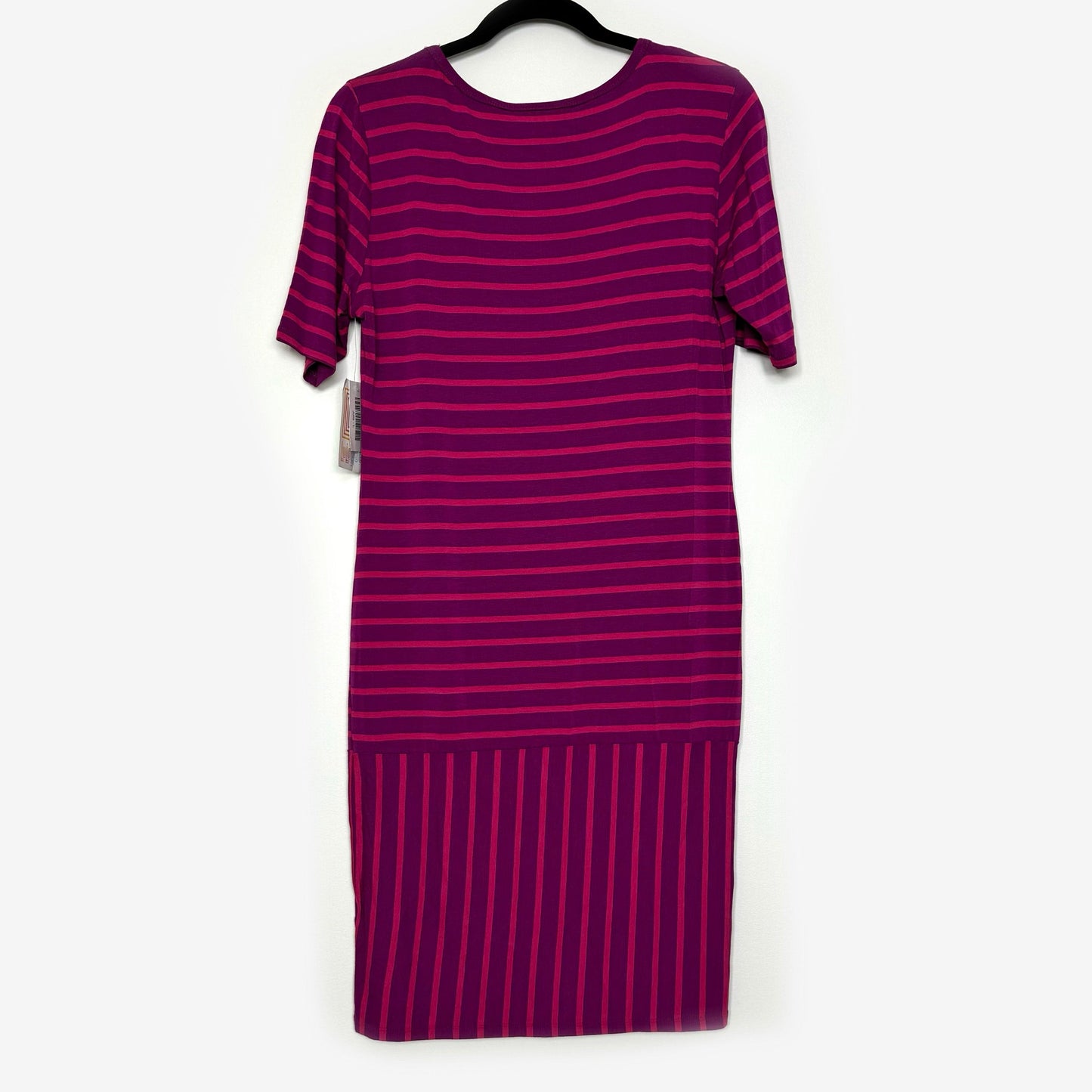 LuLaRoe Julia Bodycon Dress | L (12-14) | Purple/Purple | Striped | NWT