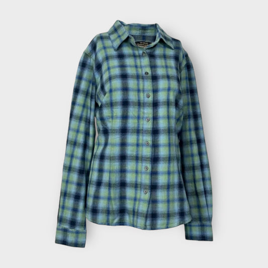 Noble Outfitters Women's Flannel Shirt - Sizes S-3X - Green/Blue Plaid - NWT