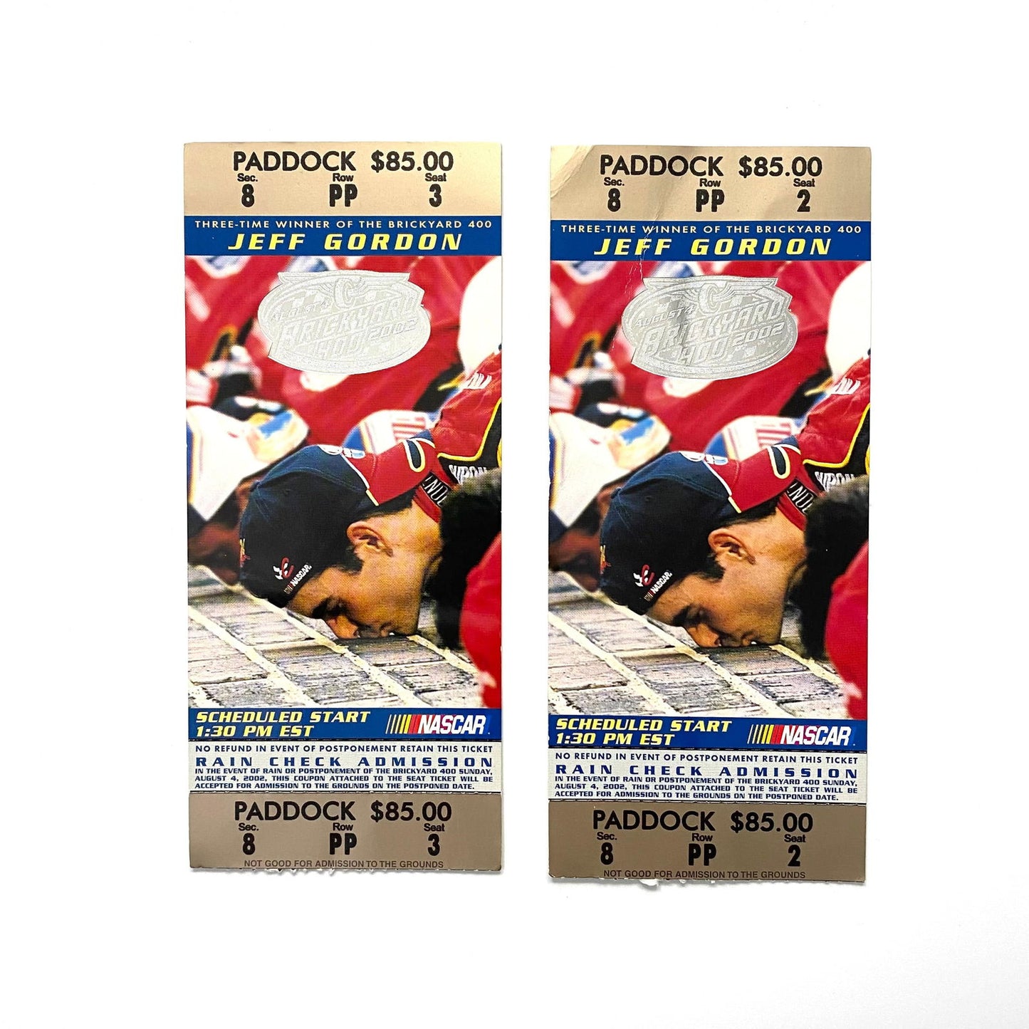 2002 Brickyard 400 Indianapolis Motor Speedway Ticket Stubs, Pair of -  | Buy at Parsimony Shoppes