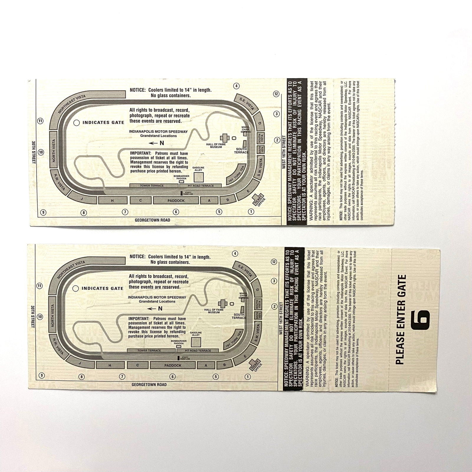 2003 Brickyard 400 Indianapolis Motor Speedway Ticket Stubs, Pair of -  | Buy at Parsimony Shoppes