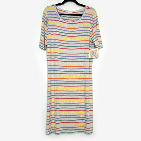 LuLaRoe Julia Bodycon Dress | XL (16-18) | Multicolor | Striped | NWT