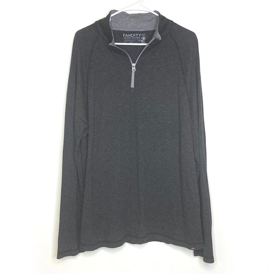 Faherty Mens Size XL Gray ¼ Cloud Cotton Sweater Sweatshirt L/s EUC
