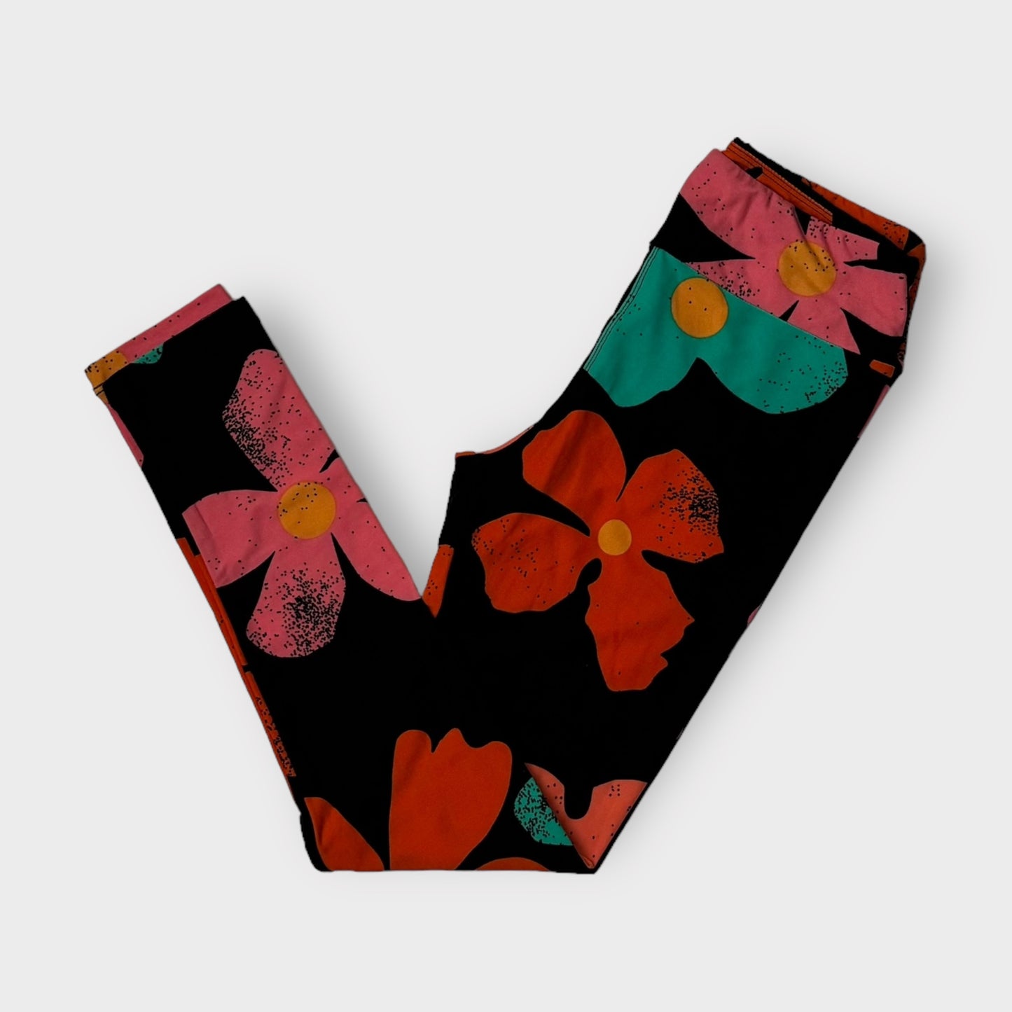 LuLaRoe Leggings | OS (2-10) | Black/Neon Floral | Buttery Soft | New