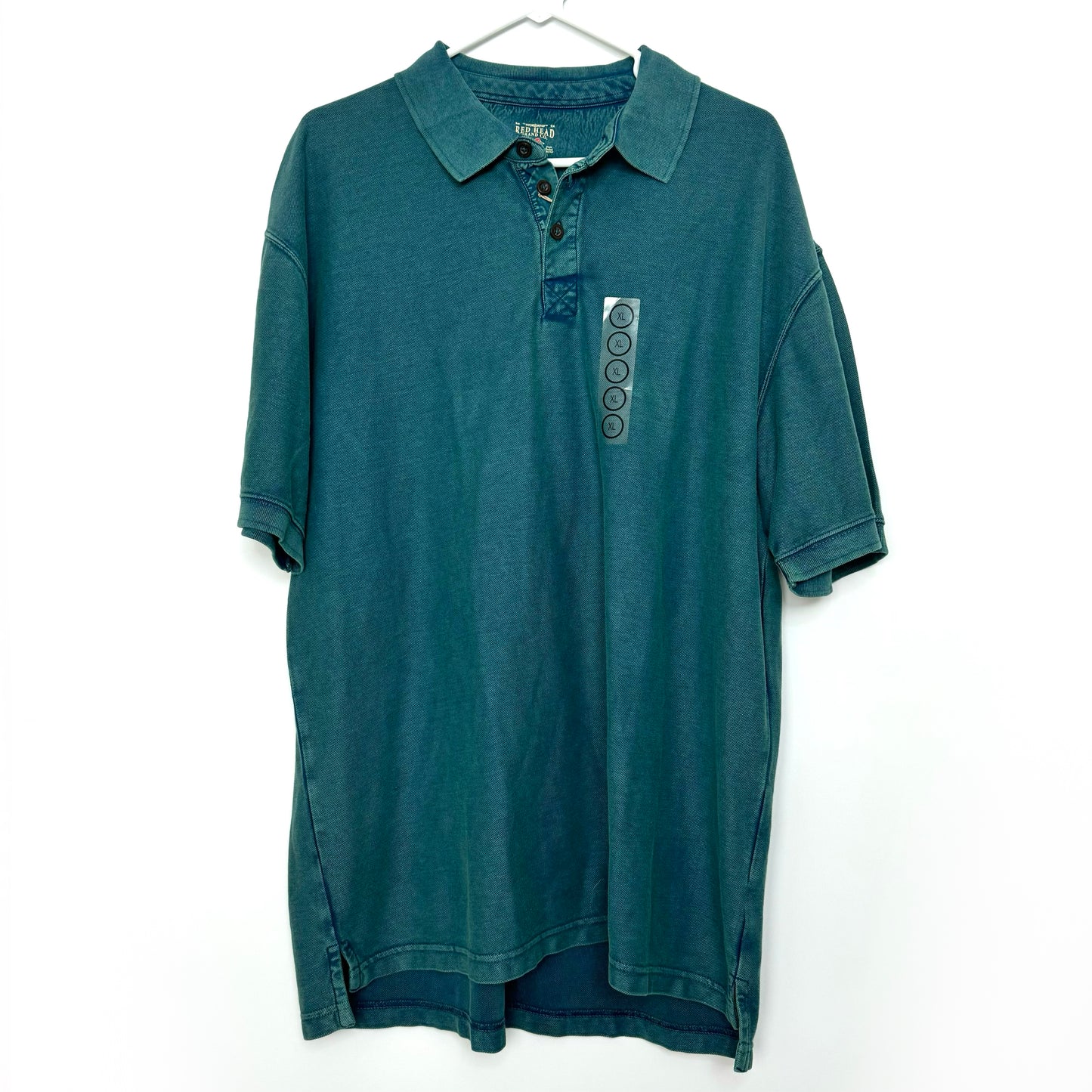 RedHead | Mens 3-Button Classic Polo Shirt | XL | Marine Blue | 100% Cotton | NWT