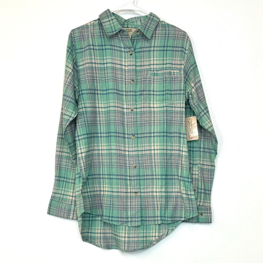 Canyon Guide Outfitters | Womens Flannel Tunic L/s Shirt | Color: Green/Blue | Size: S | NWT