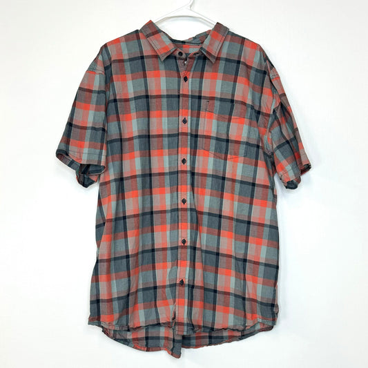 Prana | Mens S/s Plaid Button-Up Casual Shirt | Color: Gray/Black | Size: XX-Large | Pre-Owned