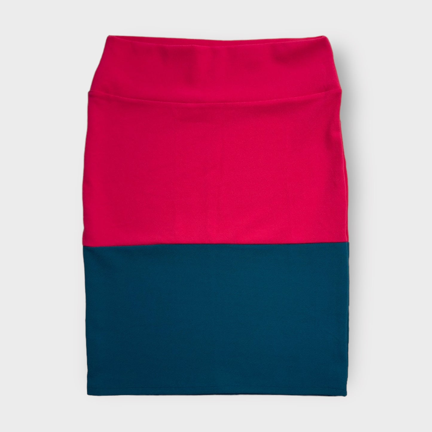 LuLaRoe Cassie Pencil Skirt | XL (18-20) | Pink/Green Colorblock | NWT