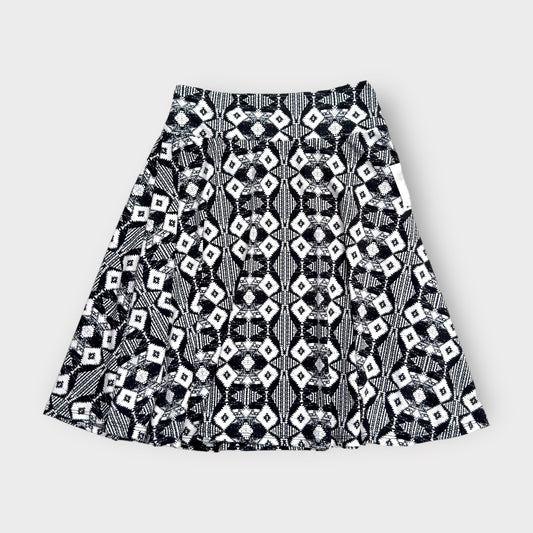 LuLaRoe Kids Azure A-Line Skirt  | 12 (12-14) | Black/White Southwestern Pattern | NWT