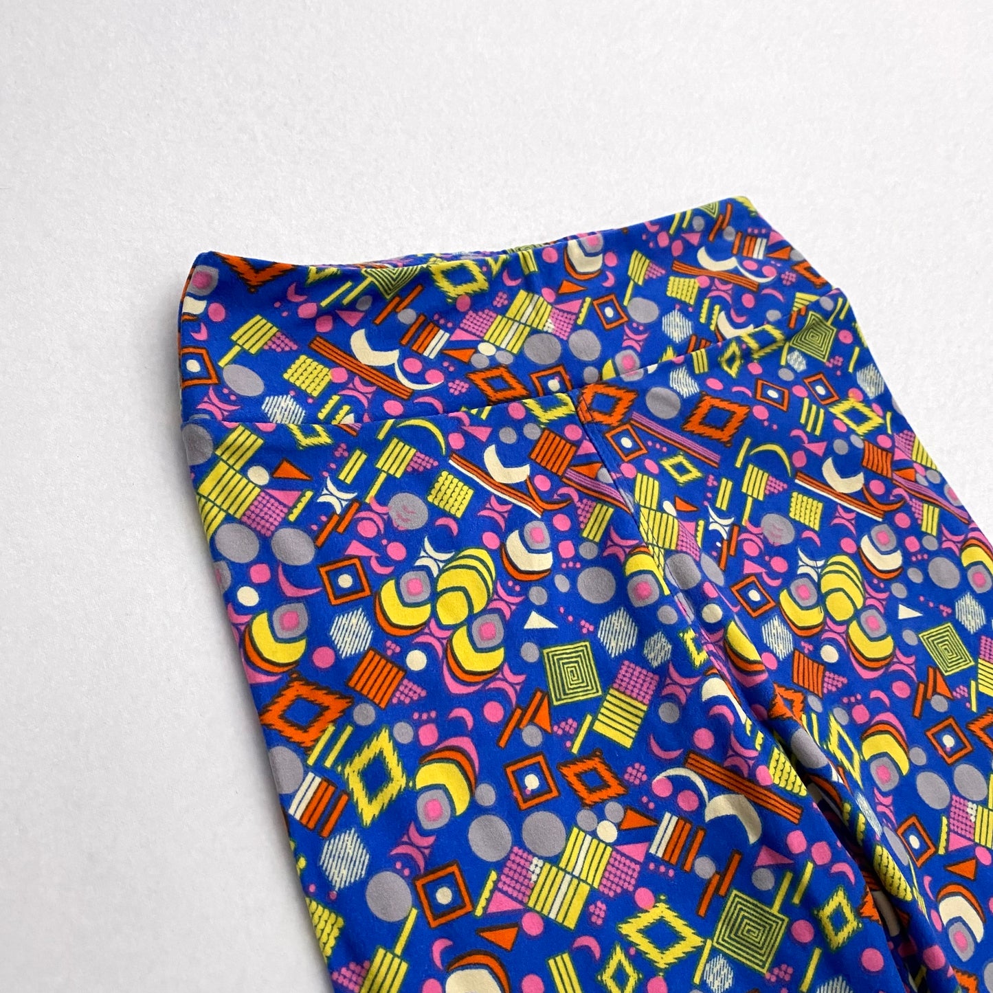 LuLaRoe Juniors Leggings | Tween (00-0) | Blue Retro Shapes Pattern | Buttery Soft | New